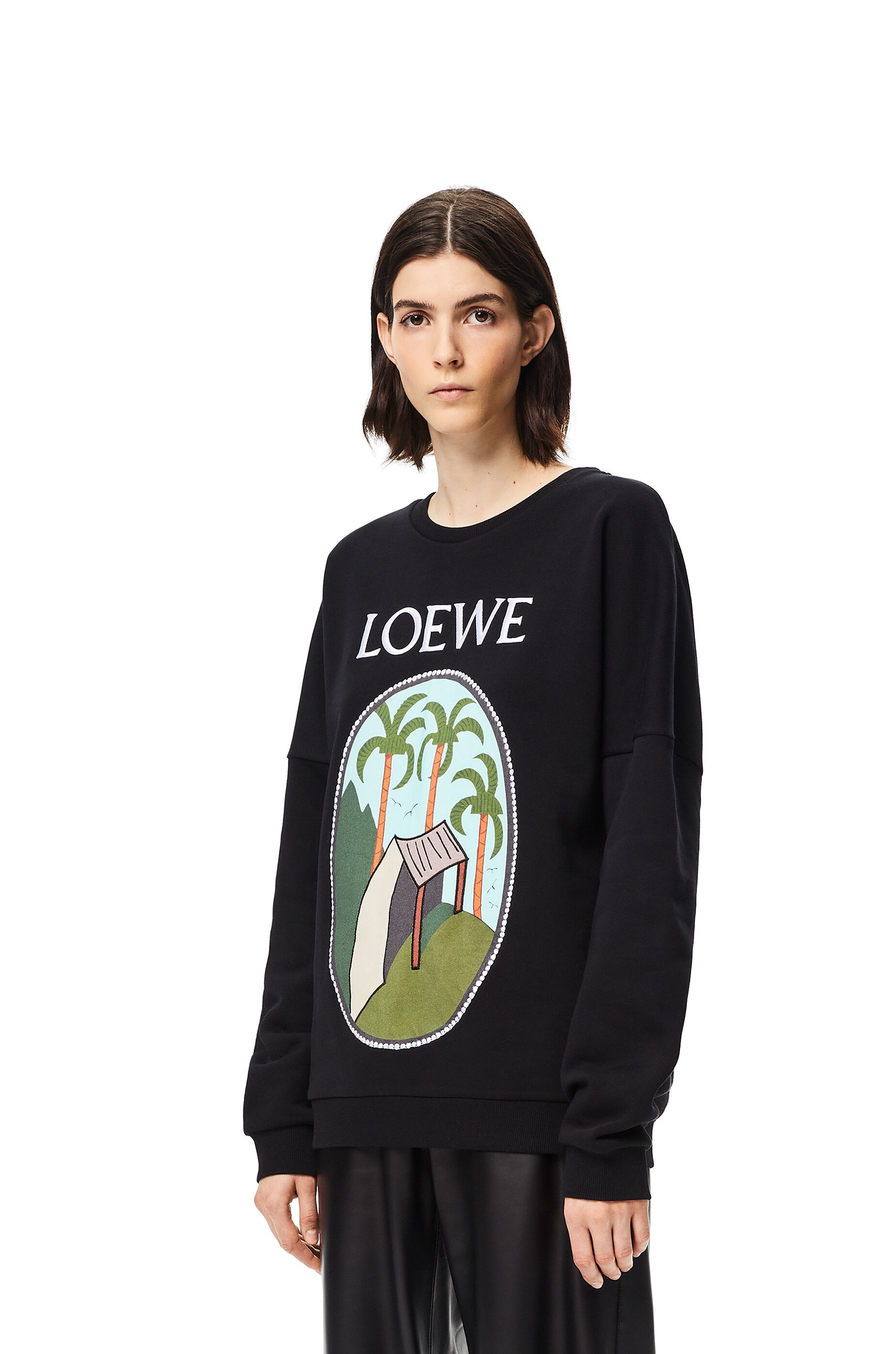 La Palme patch sweatshirt in cotton - 3