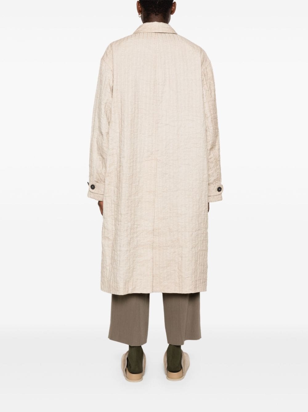 single-breasted long coat - 4