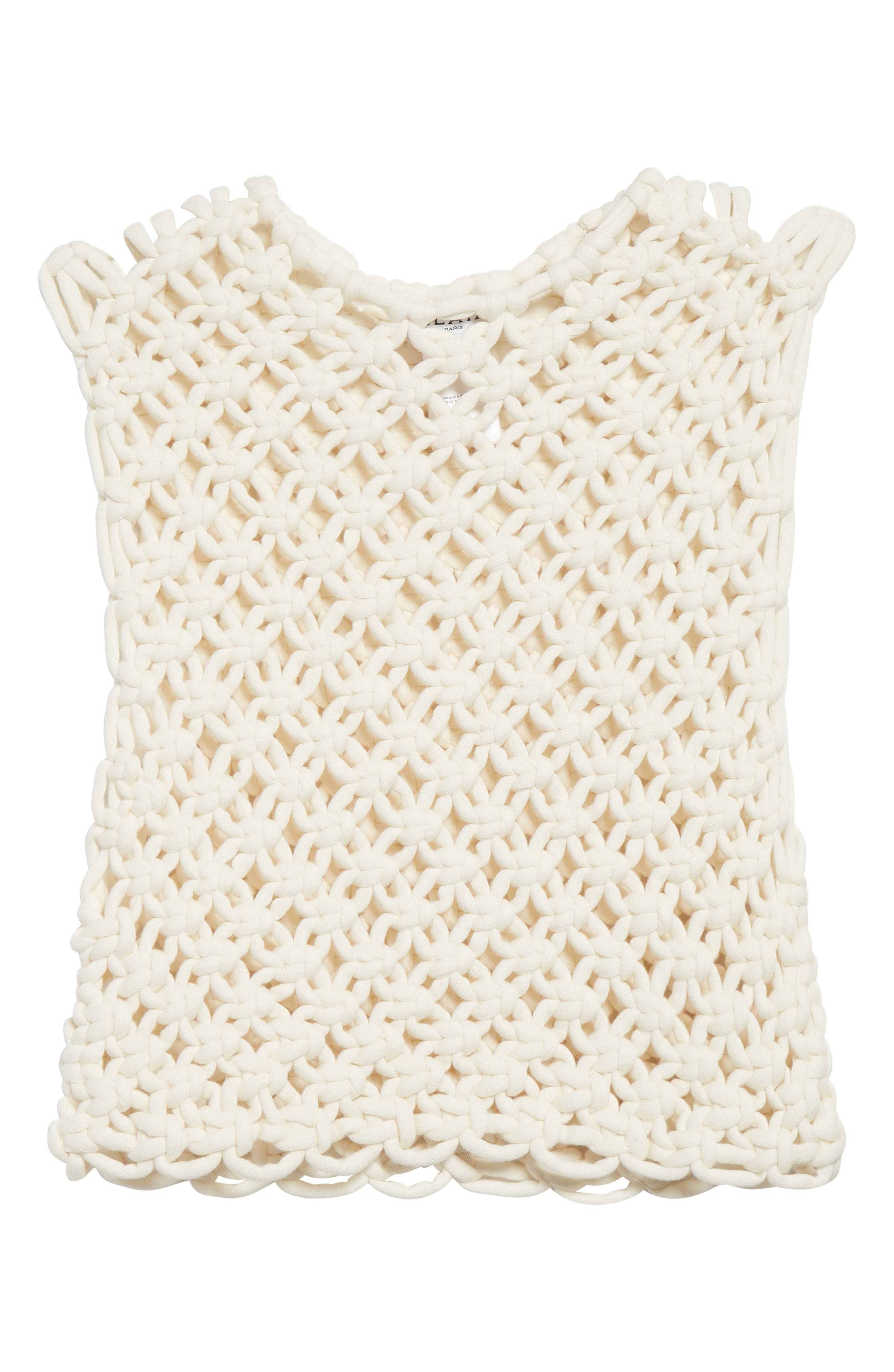 Alaïa Macramé Crop Top in Blanc Naturel at Nordstrom - 1