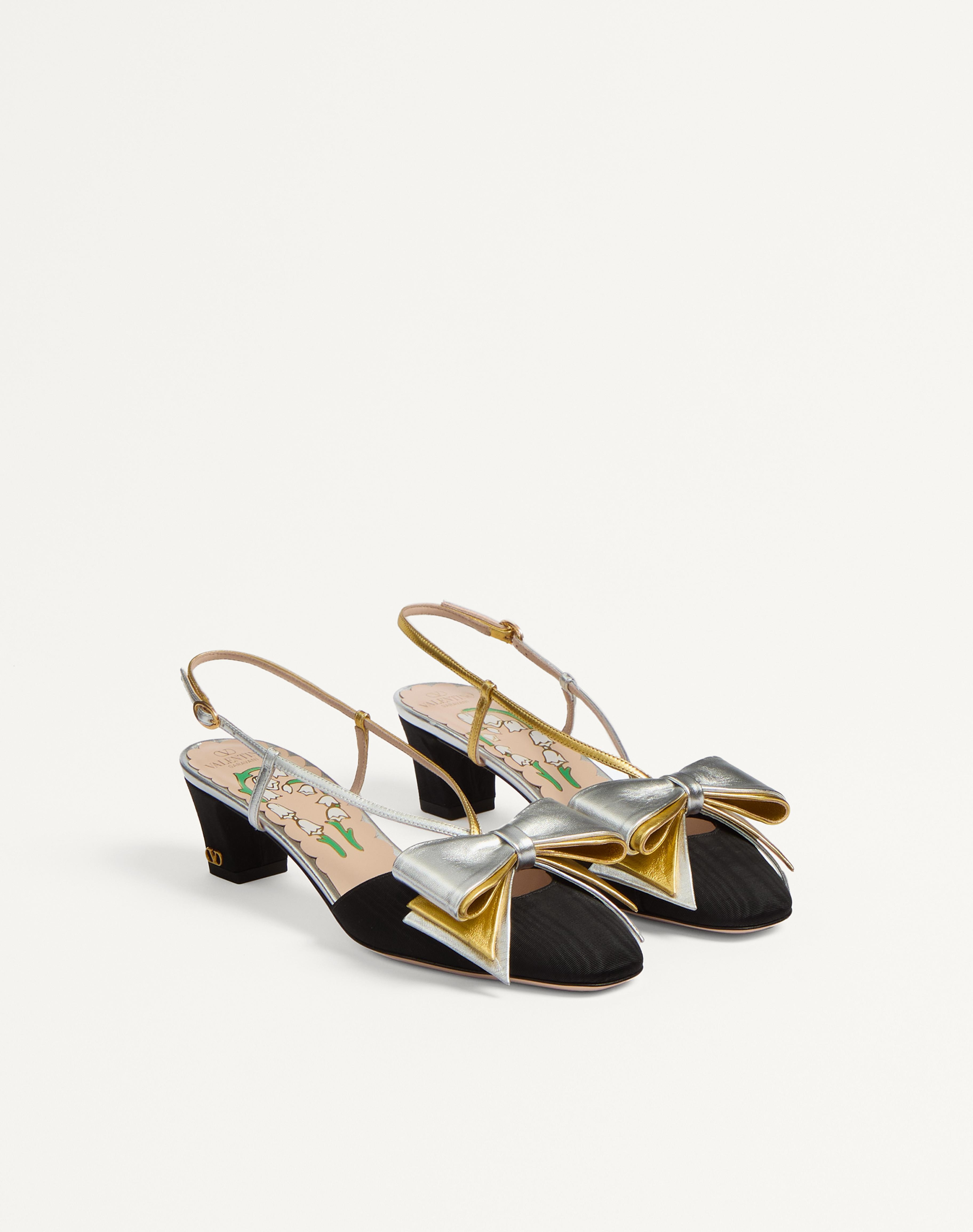 BOWOW SLINGBACK PUMPS IN MOIRÈ FABRIC 45MM - 3