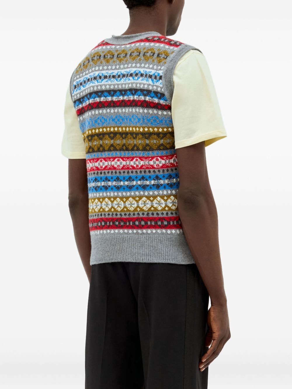 Fair-Isle pattern sleeveless vest - 3