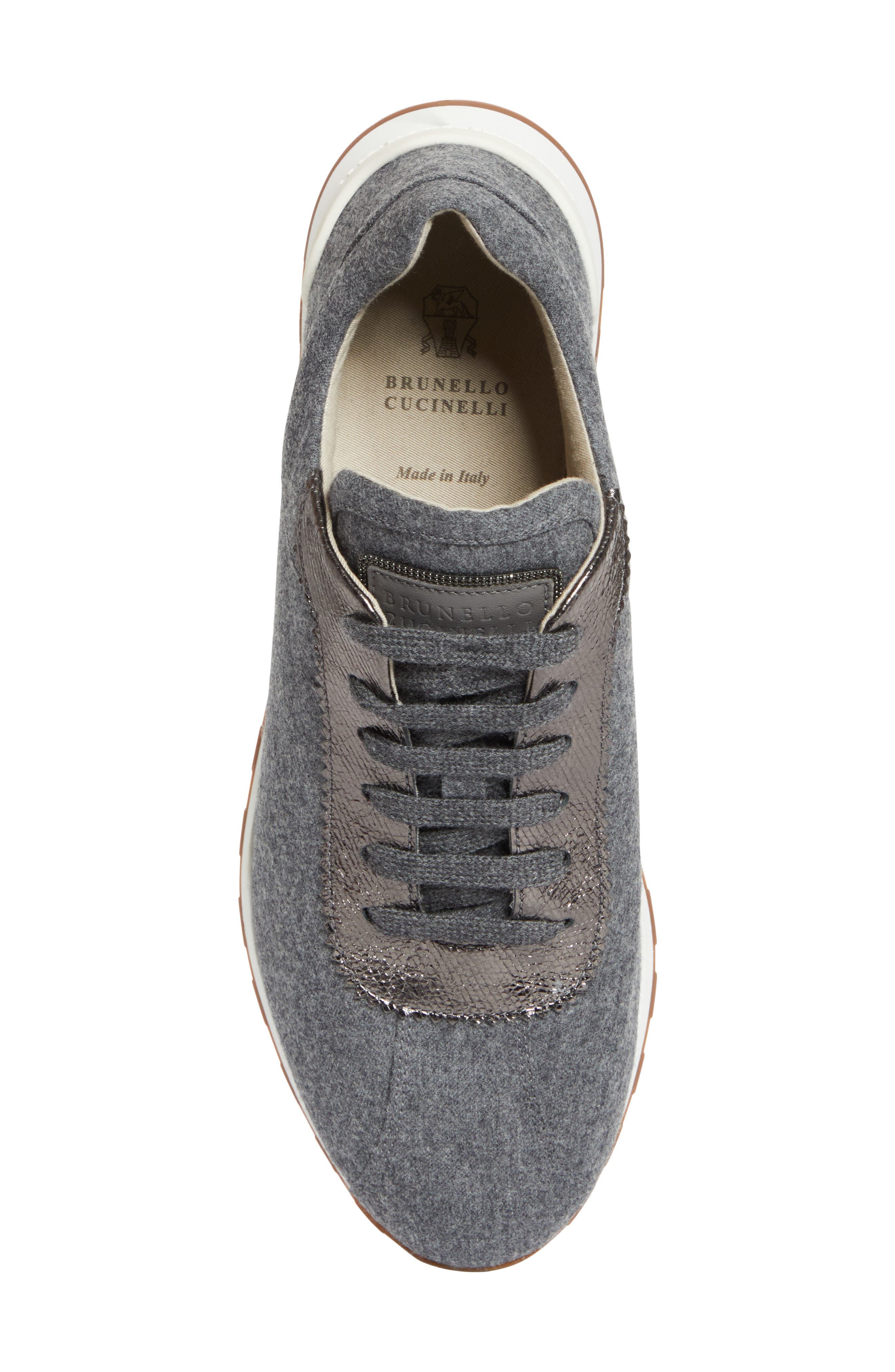 Brunello Cucinelli Mixed Media Runner Sneaker in C003 Charcoal at Nordstrom - 5