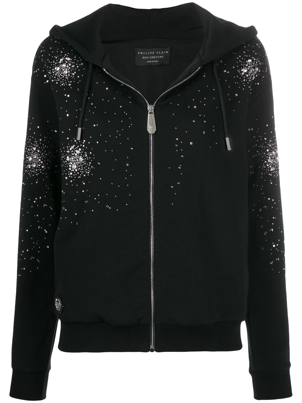 rhinestone detail hoodie - 1