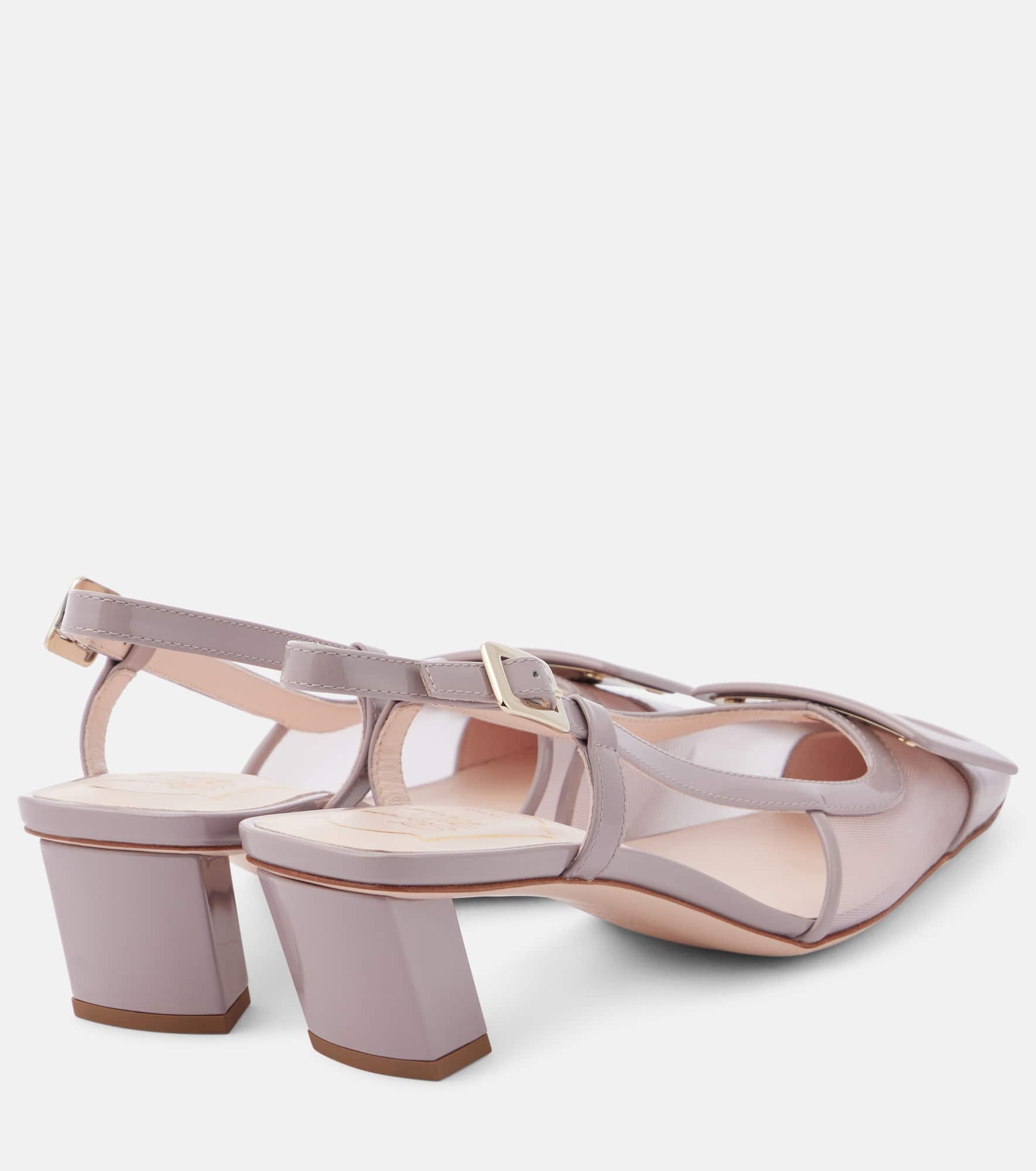 Belle Vivier mesh and leather slingback pumps - 2