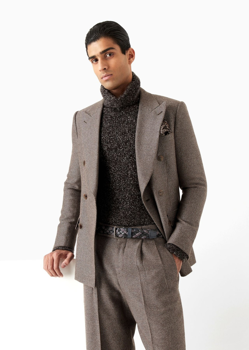 Royal Line double-breasted cashmere and silk suit 5