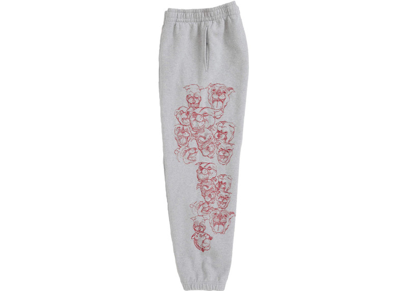 Supreme Supreme Pitbulls Embroidered Sweatpant Heather Grey outlook