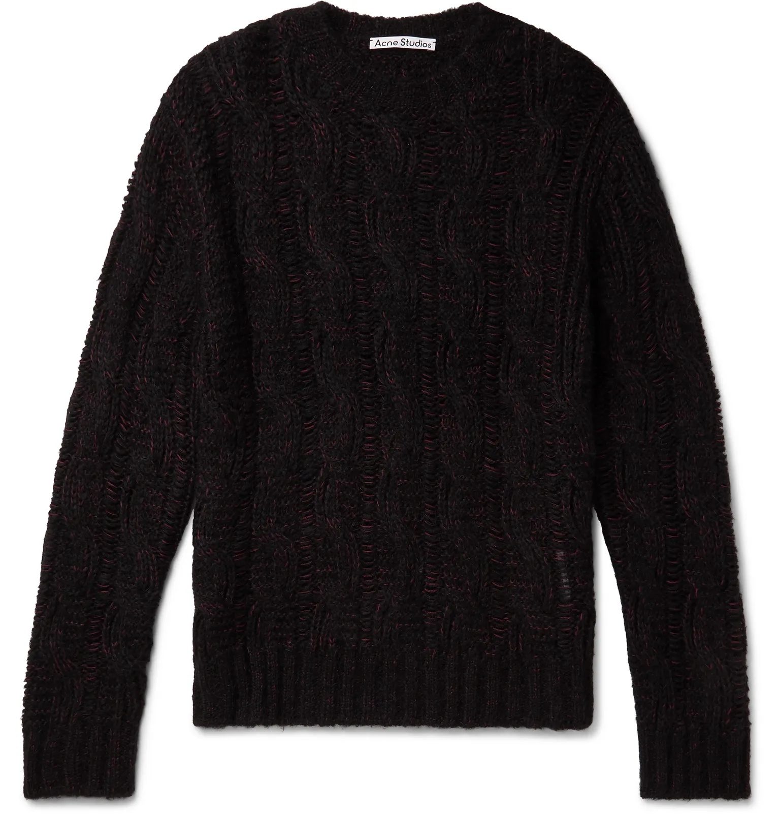 Mélange Cable-Knit Sweater - 1