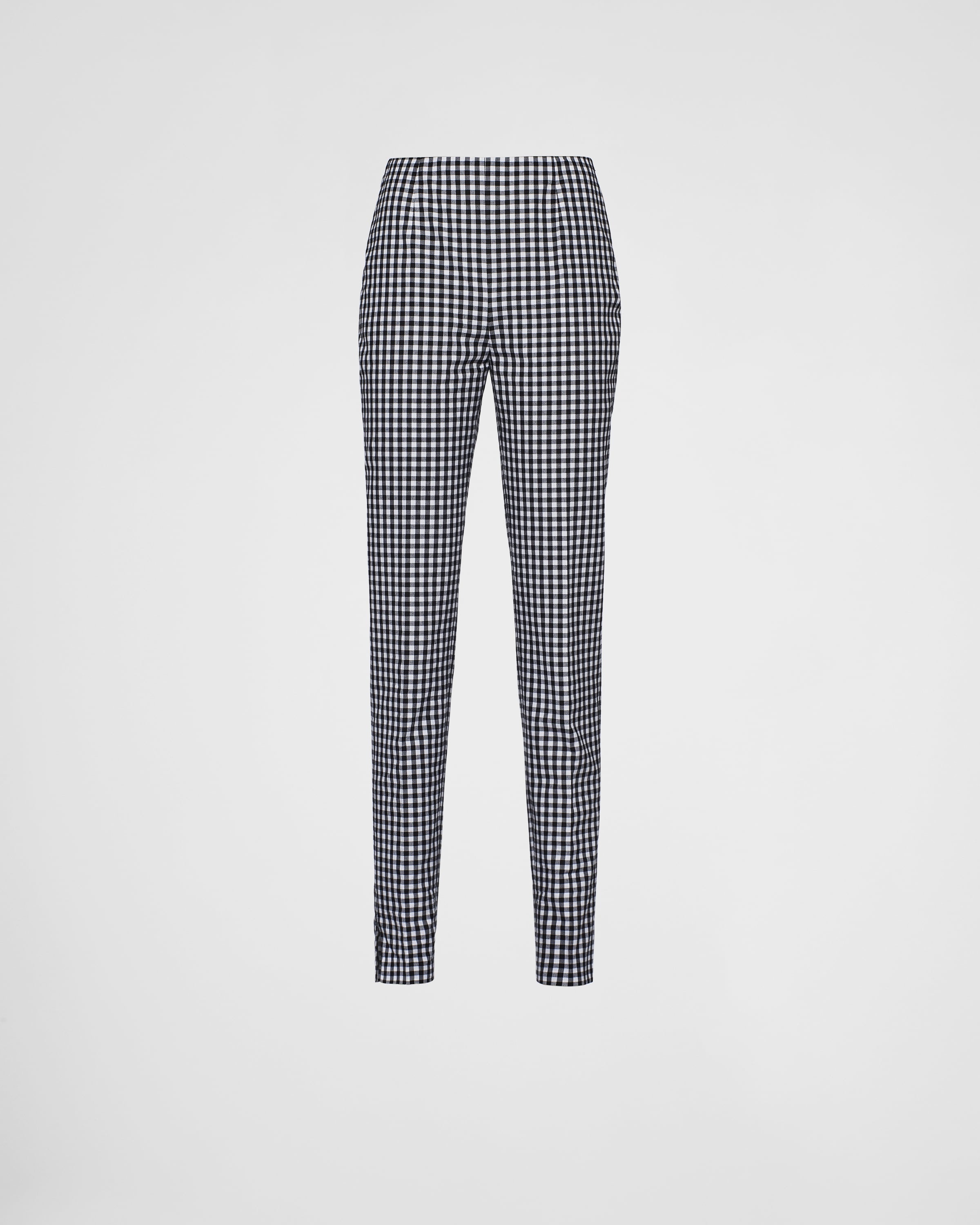 Stretch gingham check pants - 1