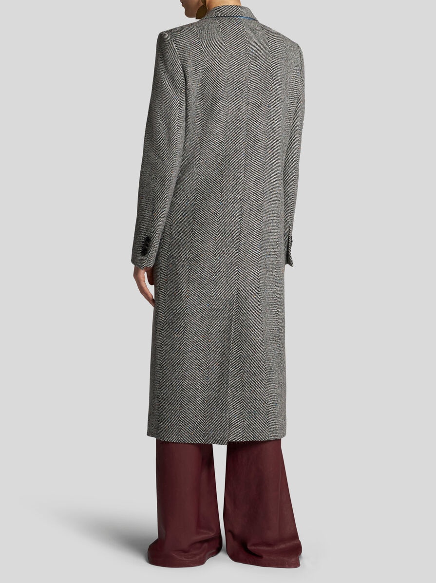 DOUBLE-BREASTED WOOL COAT - 4