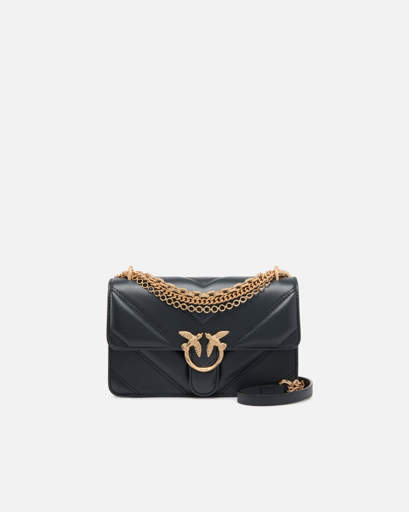 MINI LOVE BAG ONE SHOULDER BAG IN CHEVRON LEATHER AND NAPPA WITH TRIPLE CHAIN 1
