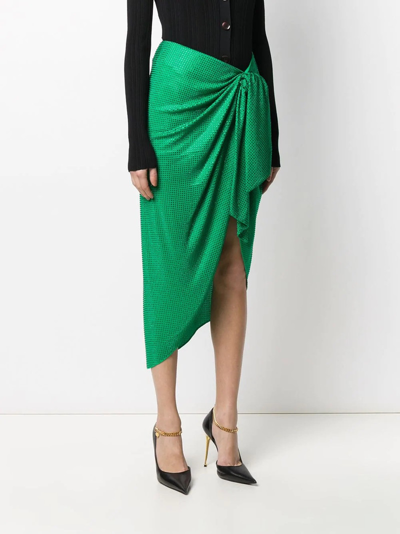 polka-dot ruched midi skirt 3