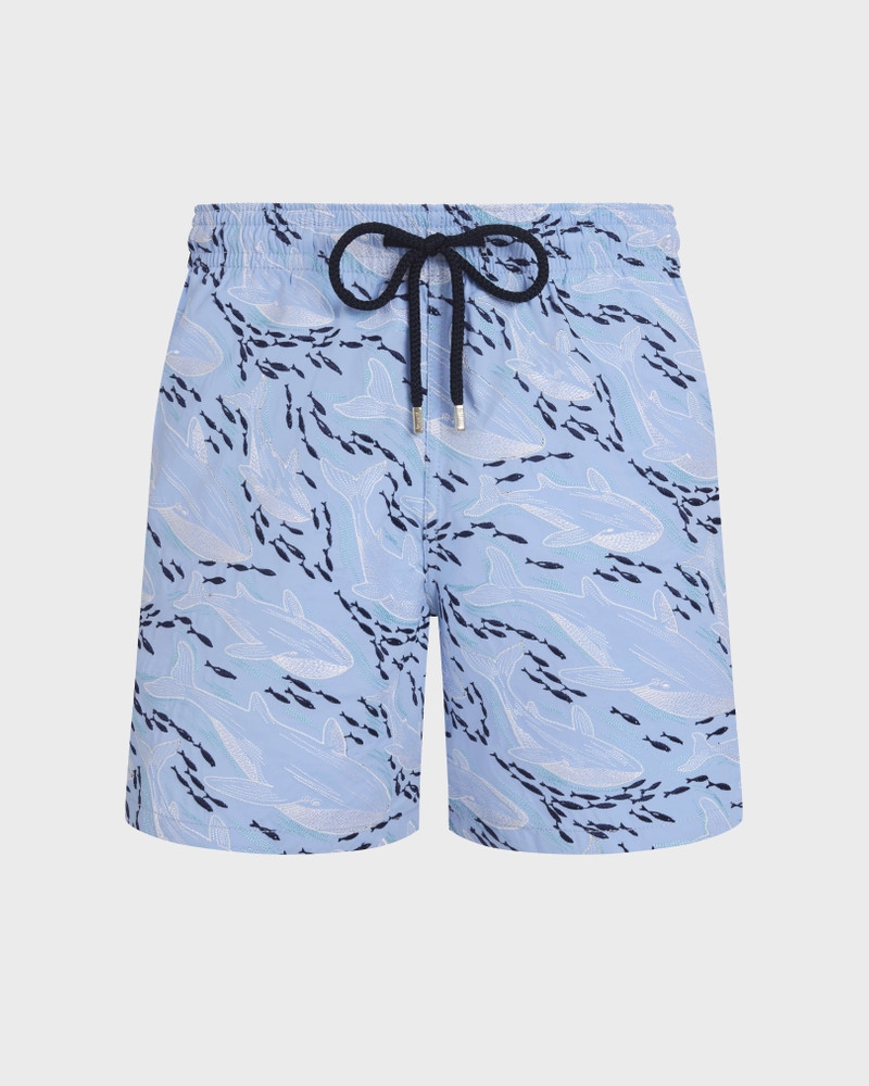 MEN EMBROIDERED SWIM TRUNKS WHALES OFFSET - LIMITED EDITION 1