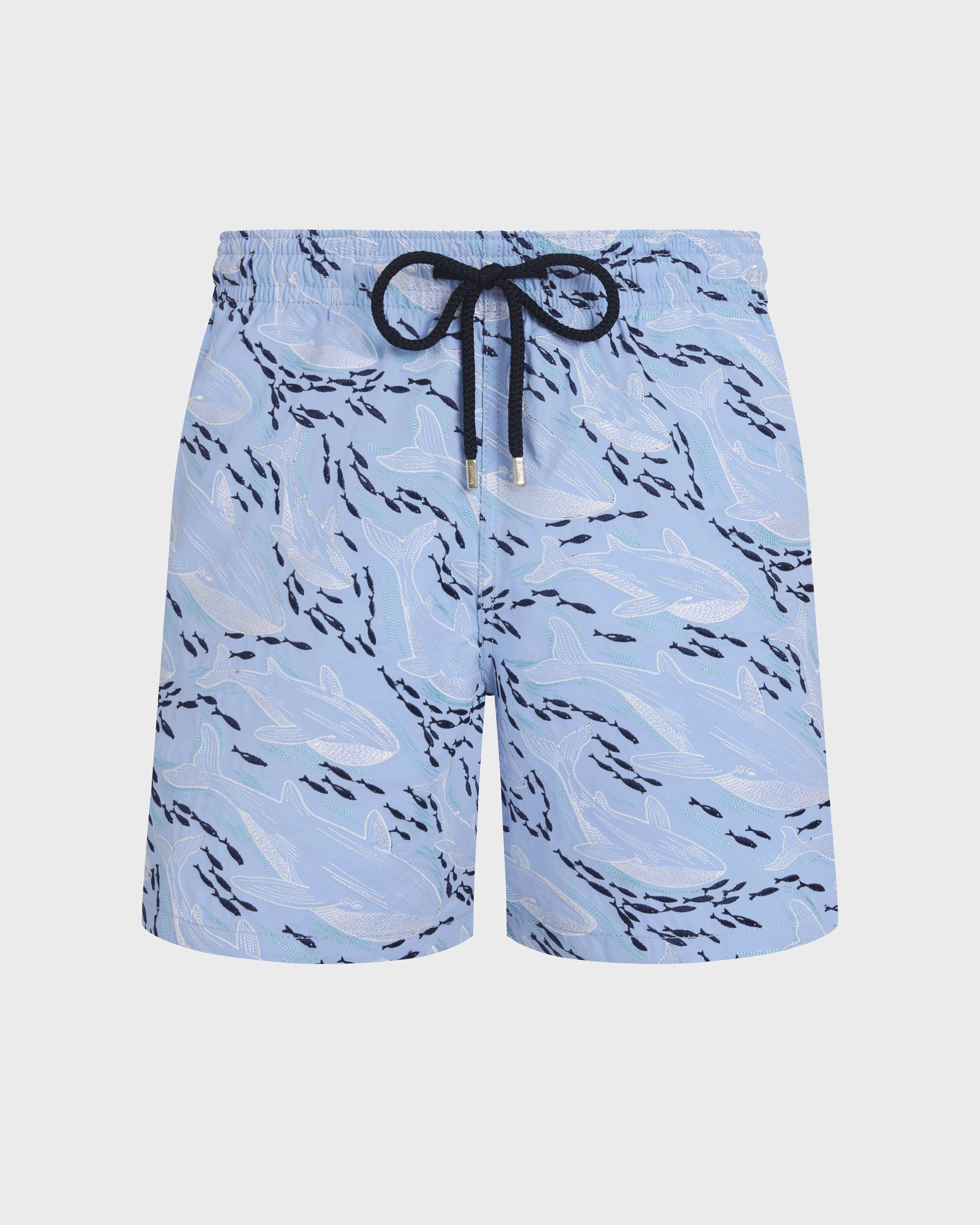 MEN EMBROIDERED SWIM TRUNKS WHALES OFFSET - LIMITED EDITION - 1