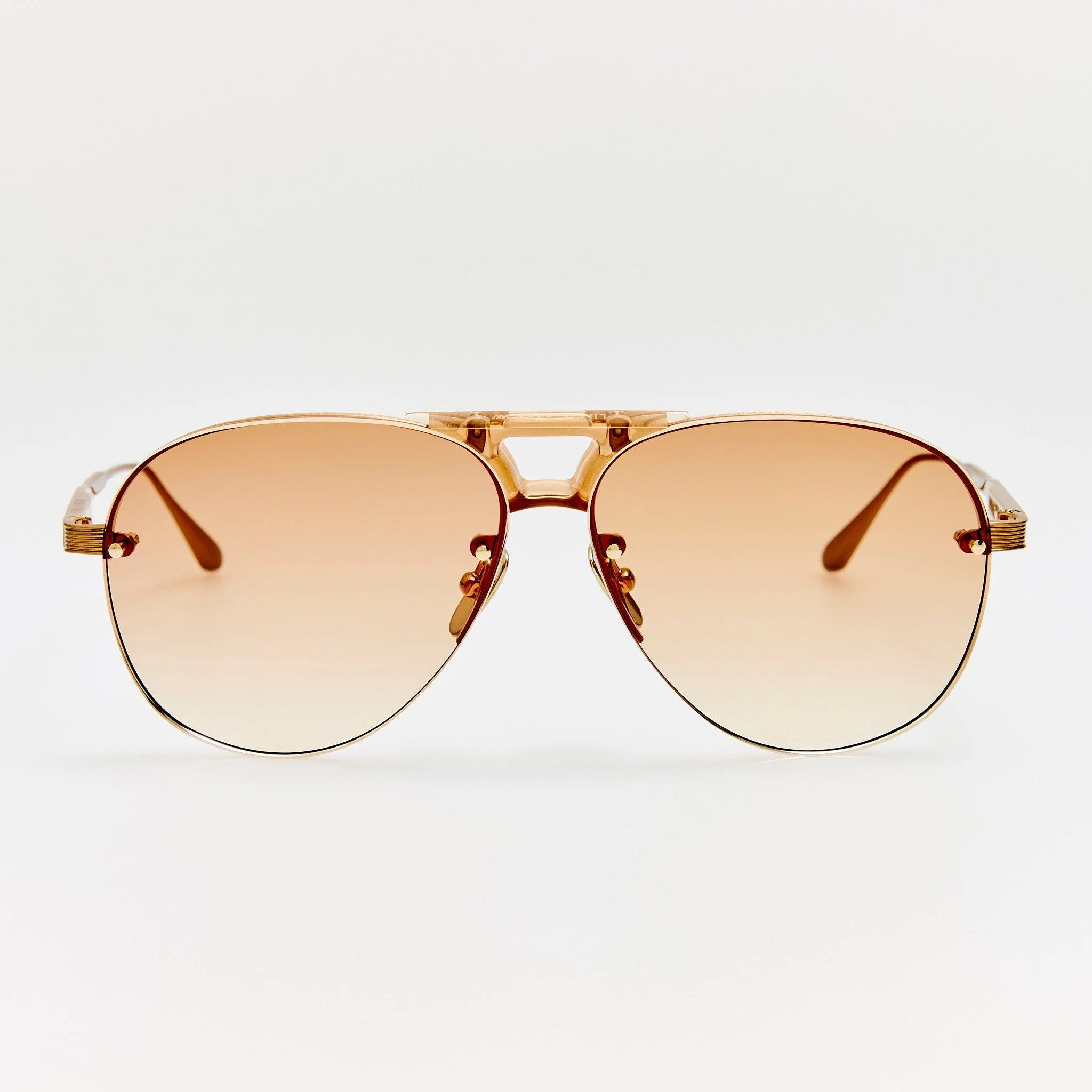 Taya Sunglasses in Matt Champagne and Camel - 1
