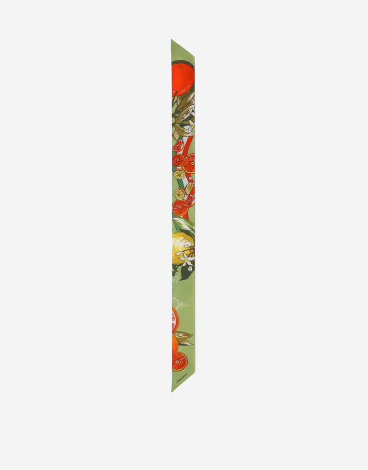 Citrus-print twill headscarf 4