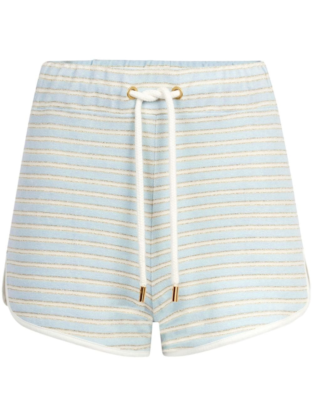 striped terrycloth mini shorts - 1