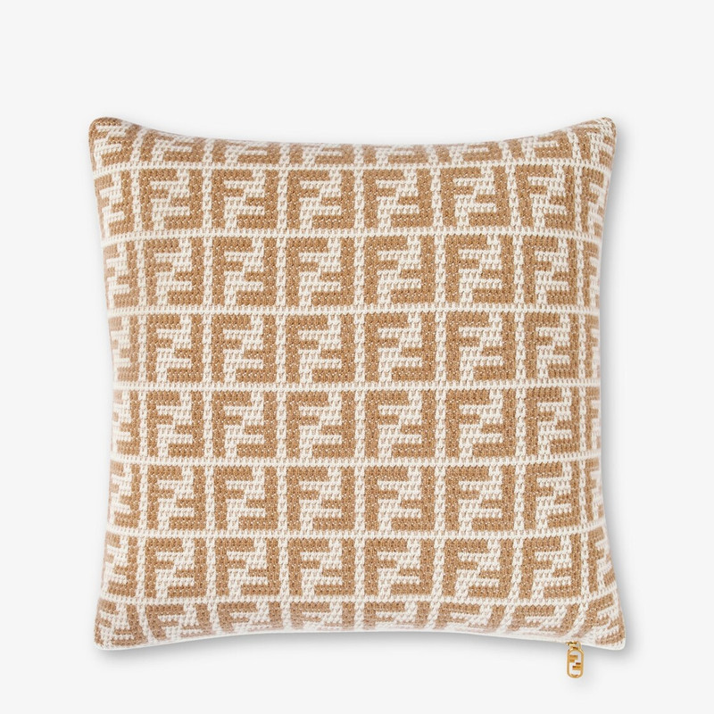 FENDI Beige cashmere cushion outlook