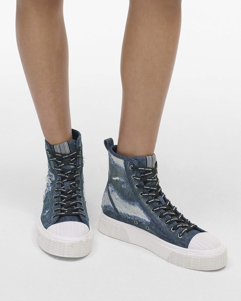 Marc Jacobs THE RIP AND REPAIR DENIM HIGH TOP SNEAKER outlook