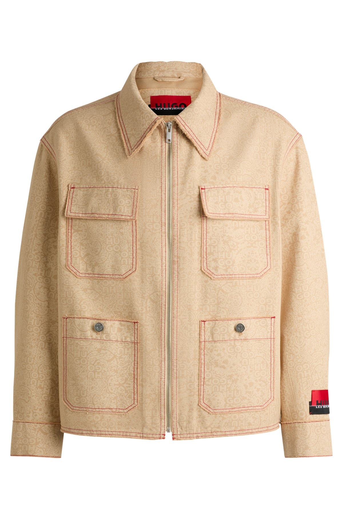 HUGO X LES BENJAMINS RELAXED-FIT JACKET WITH ALL-OVER PRINT - 1