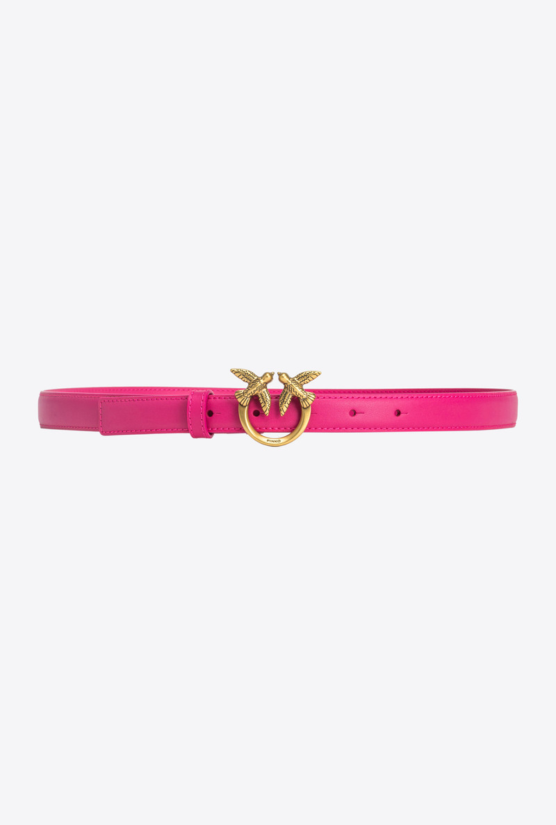 LOVE BIRDS THIN LEATHER BELT 2CM - 1
