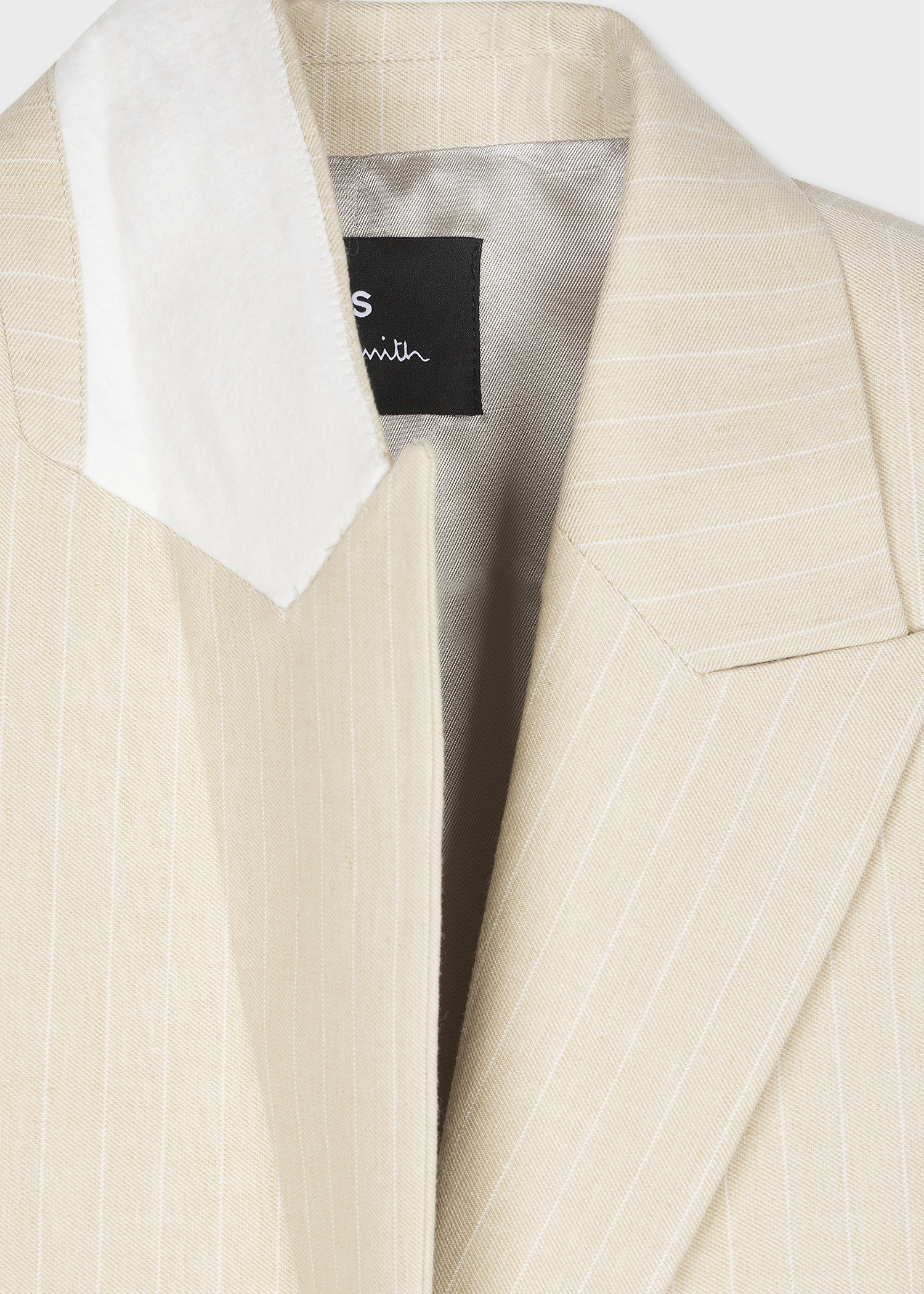 Women's Cream Pinstripe Linen-Blend Suit - 2