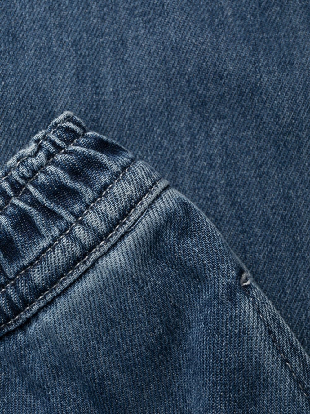 elasticated-waistband straight-leg jeans - 6