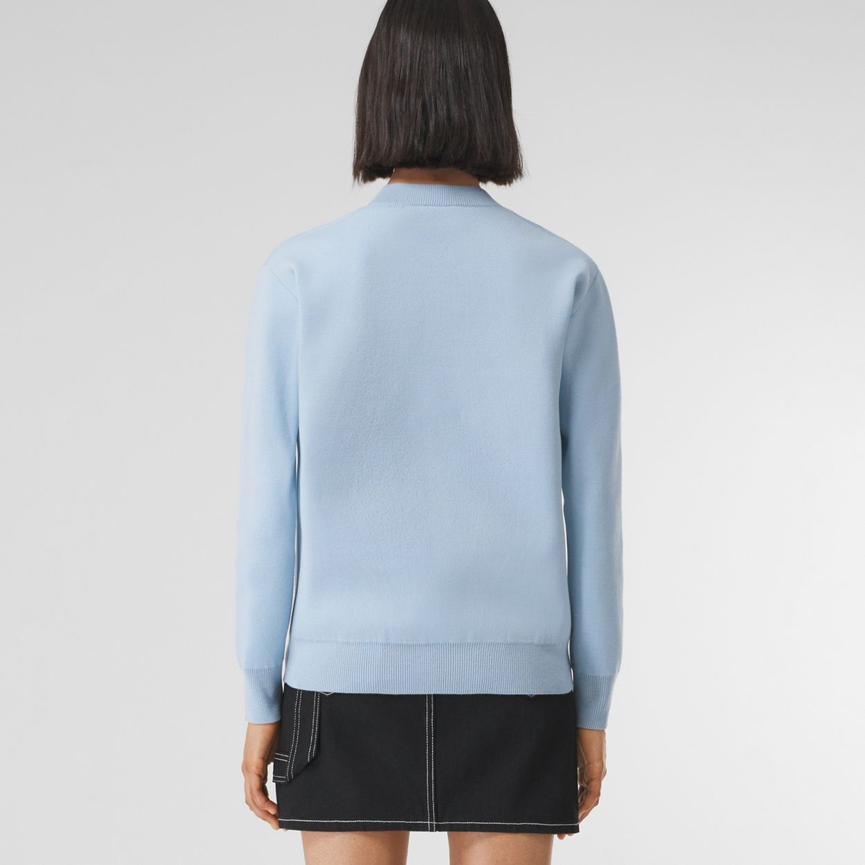 Letter Graphic Technical Wool Jacquard Sweater - 4