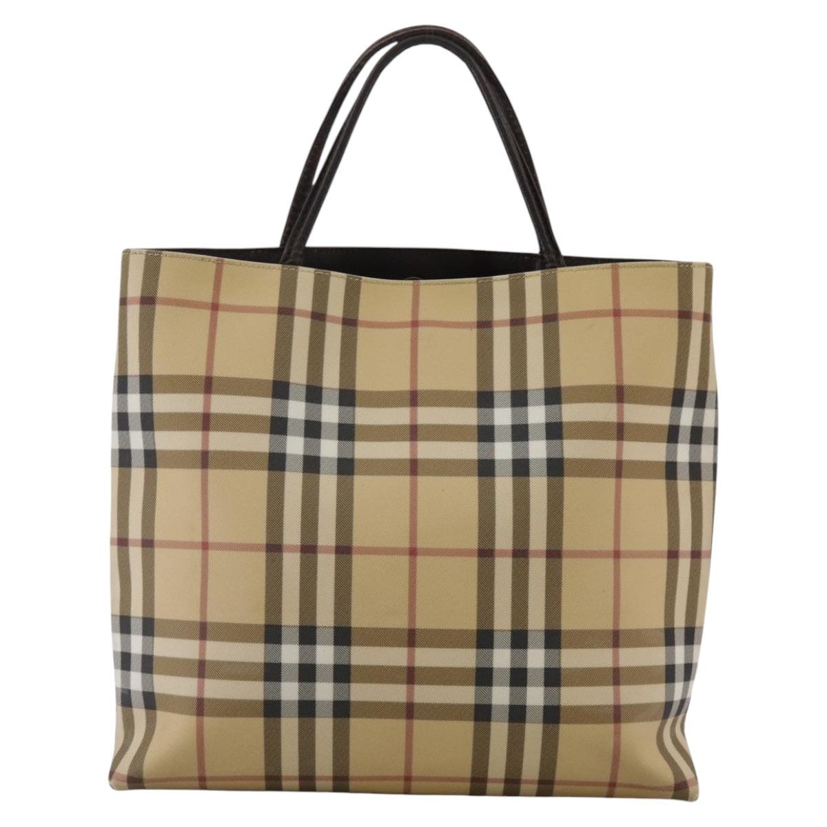 Burberry Nova Check Hand Bag Pvc Beige Brown - 2