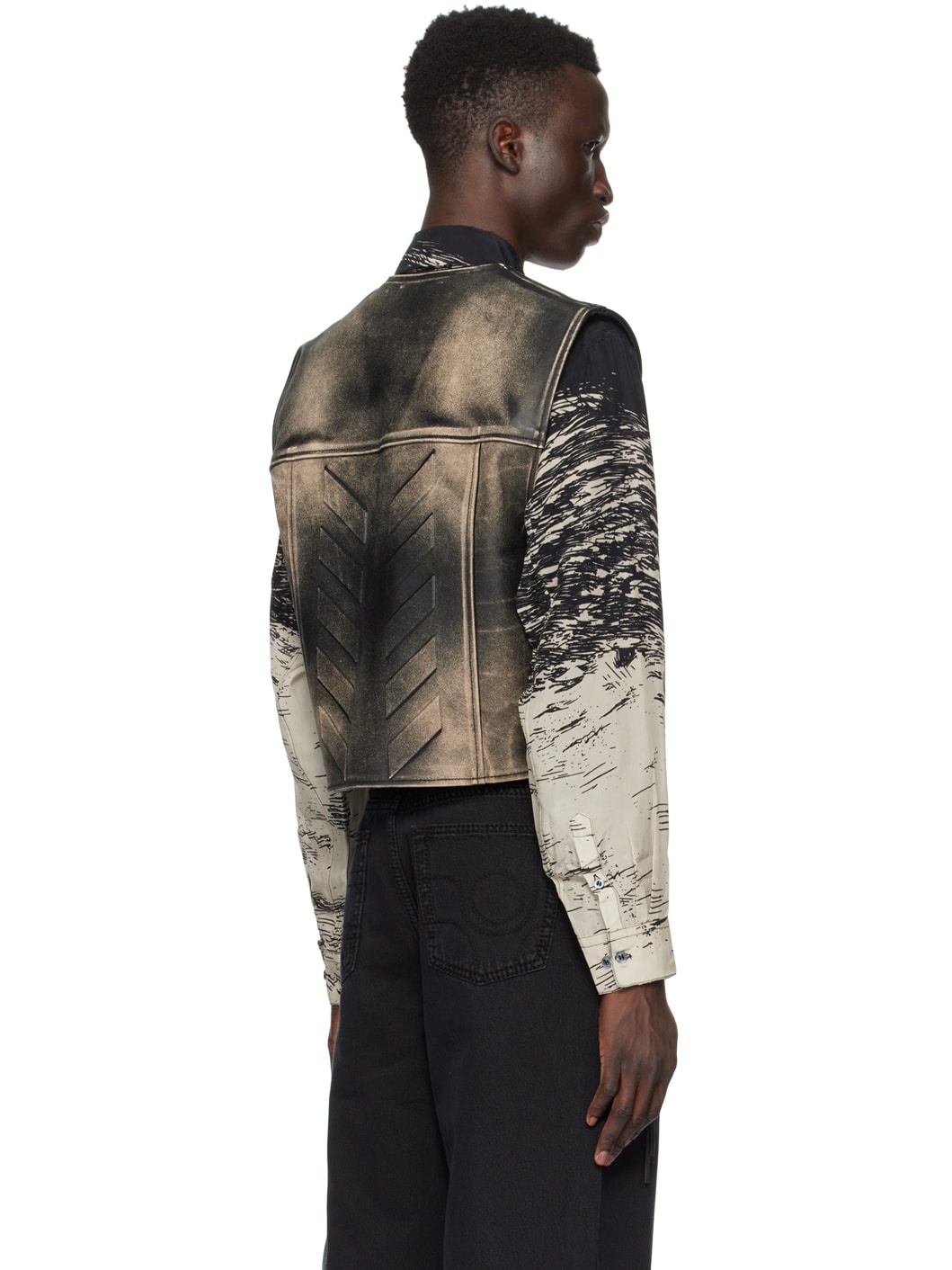 SSENSE Exclusive Black Harper Leather Vest - 3