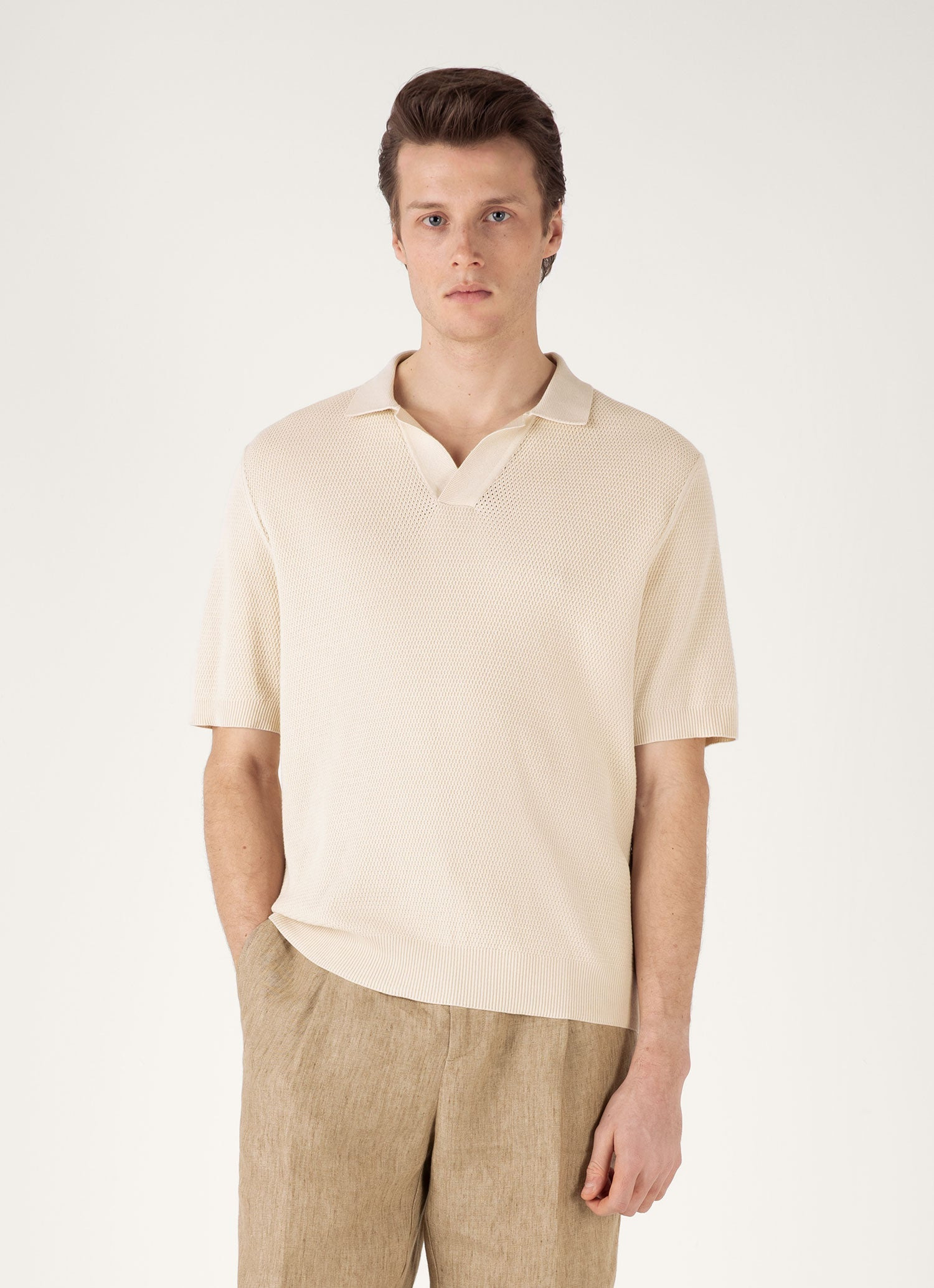 Compact Mesh Knit Polo Shirt - 2