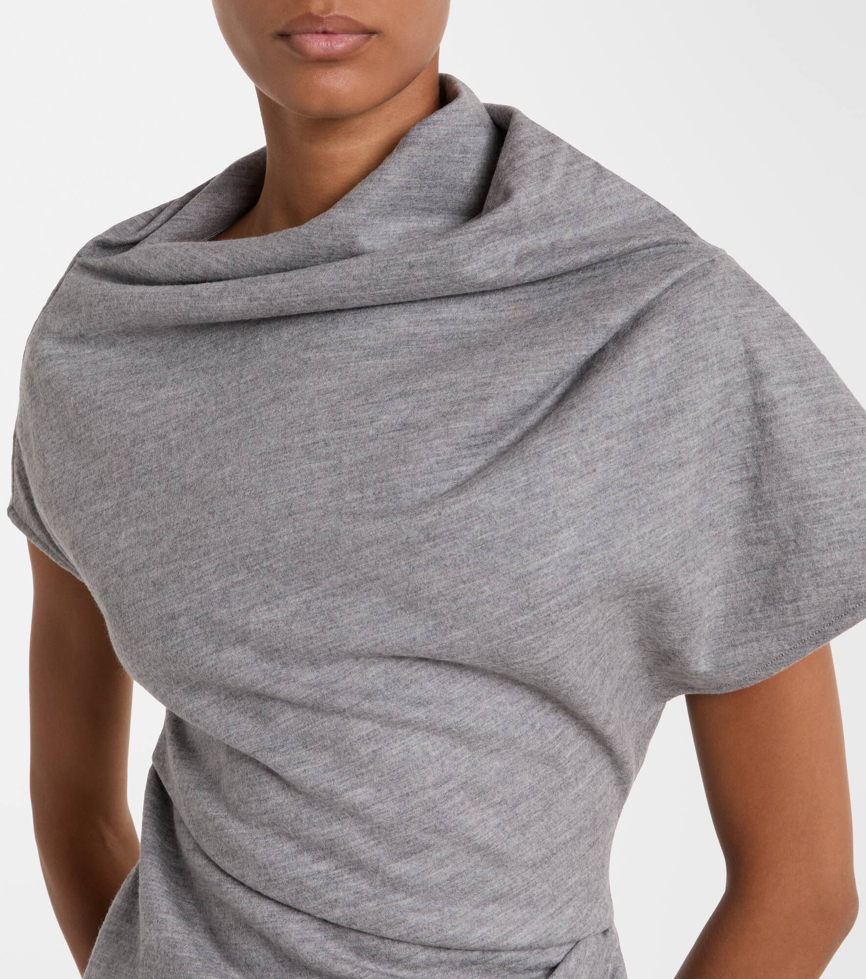 Asymmetric draped wool top - 4