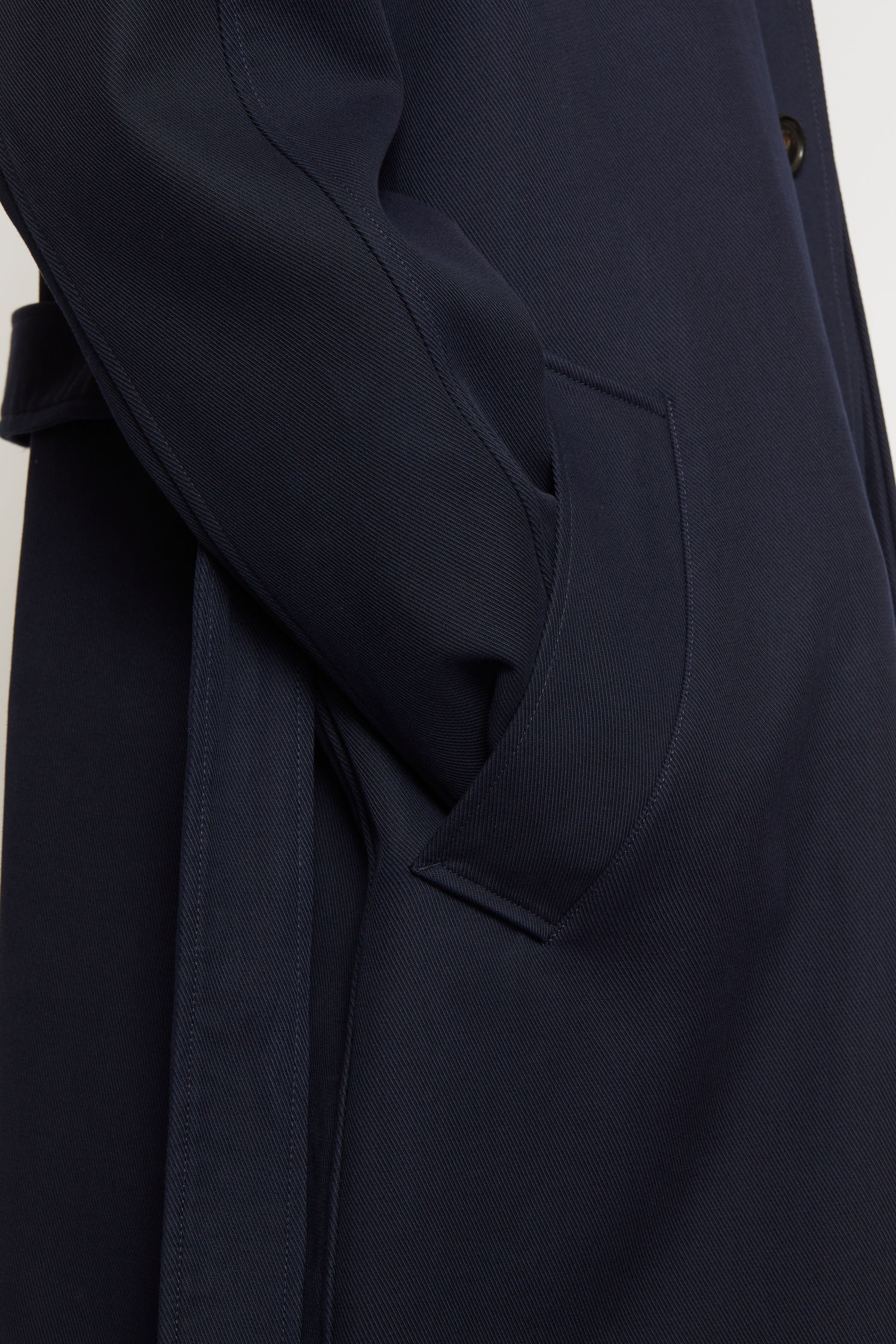 Oversized twill trench coat navy - 7