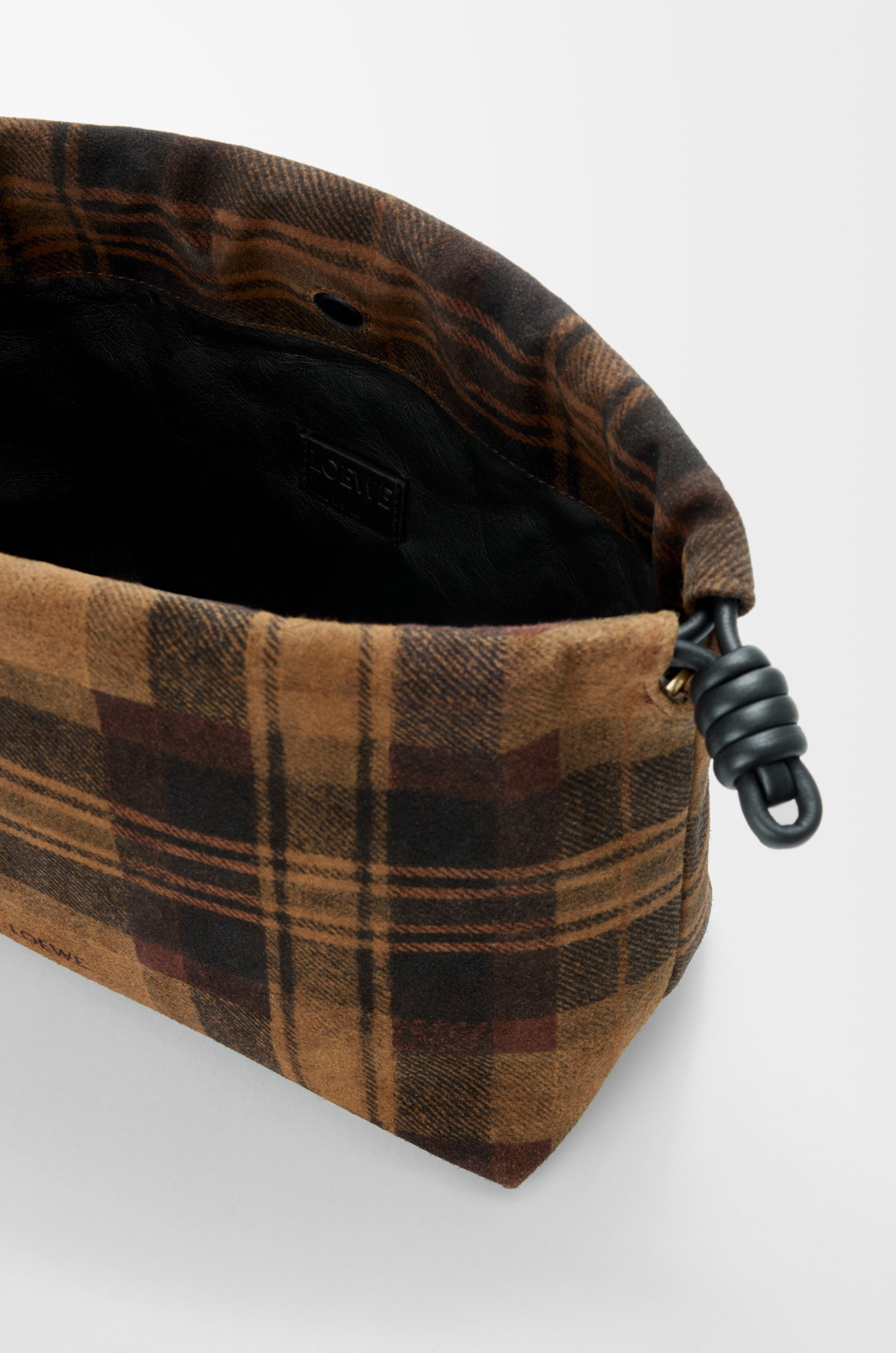 Medium Flamenco purse in tartan suede - 8