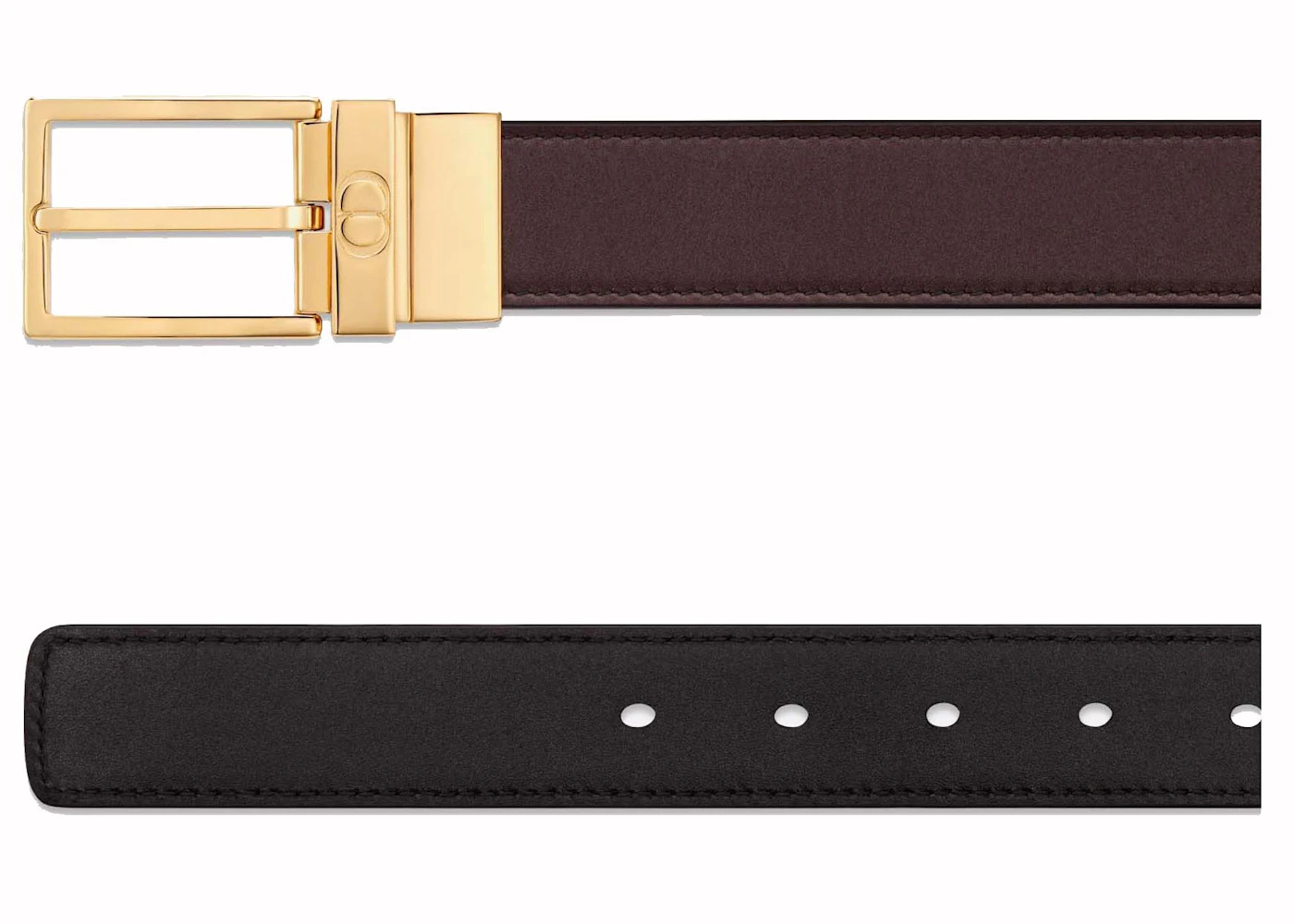 Dior Reversible Smooth Calfskin Leather Belt Brown/Black - 2