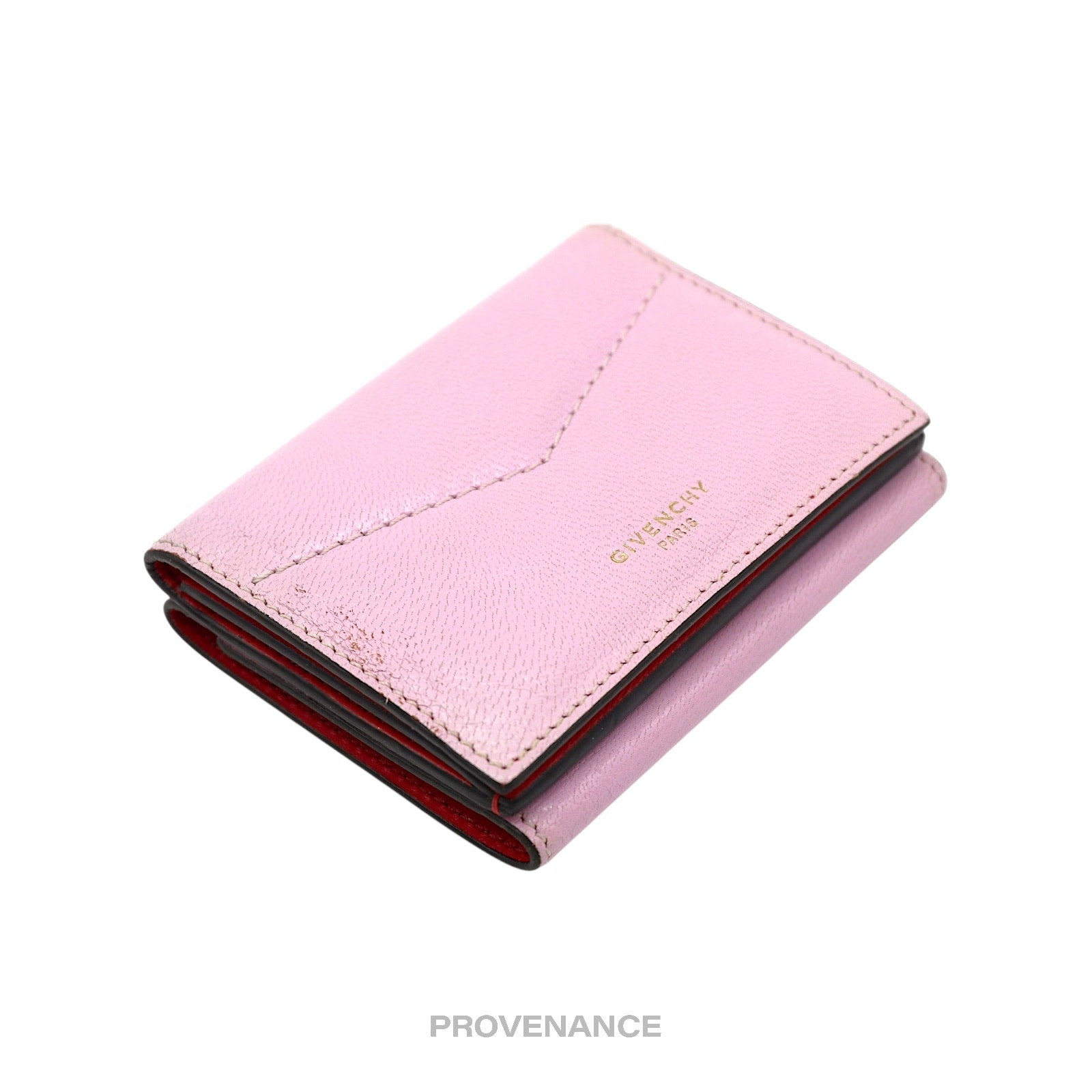 Givenchy Trifold Wallet - Two Tone Pink Red Leather - 4