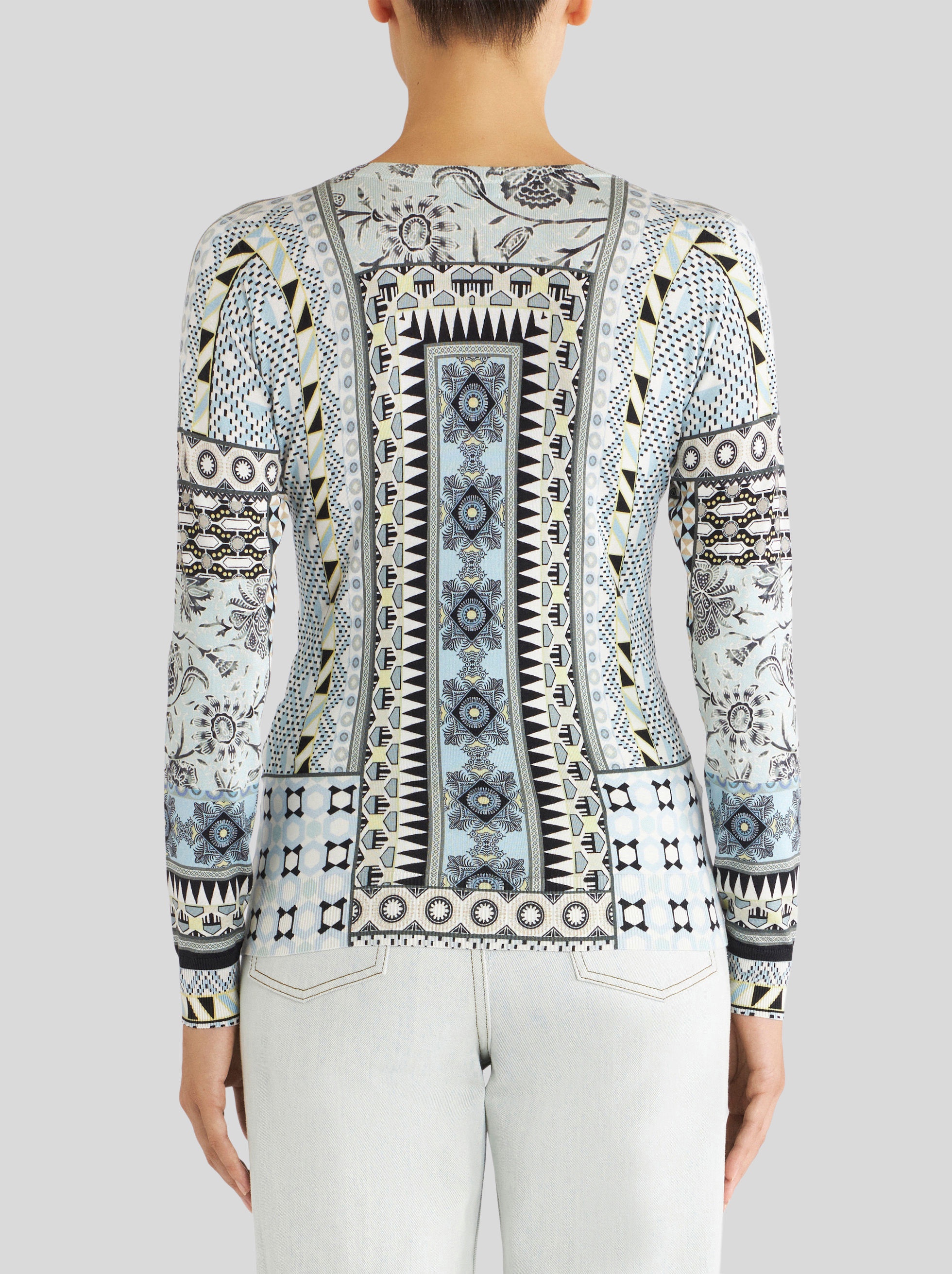 PATCHWORK PRINT SILK JUMPER - 4