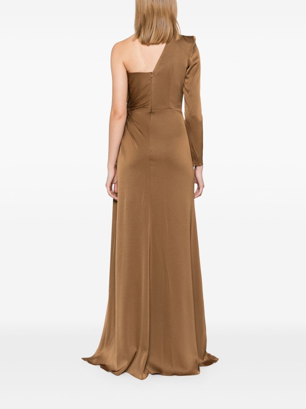 twist-detail satin gown - 4