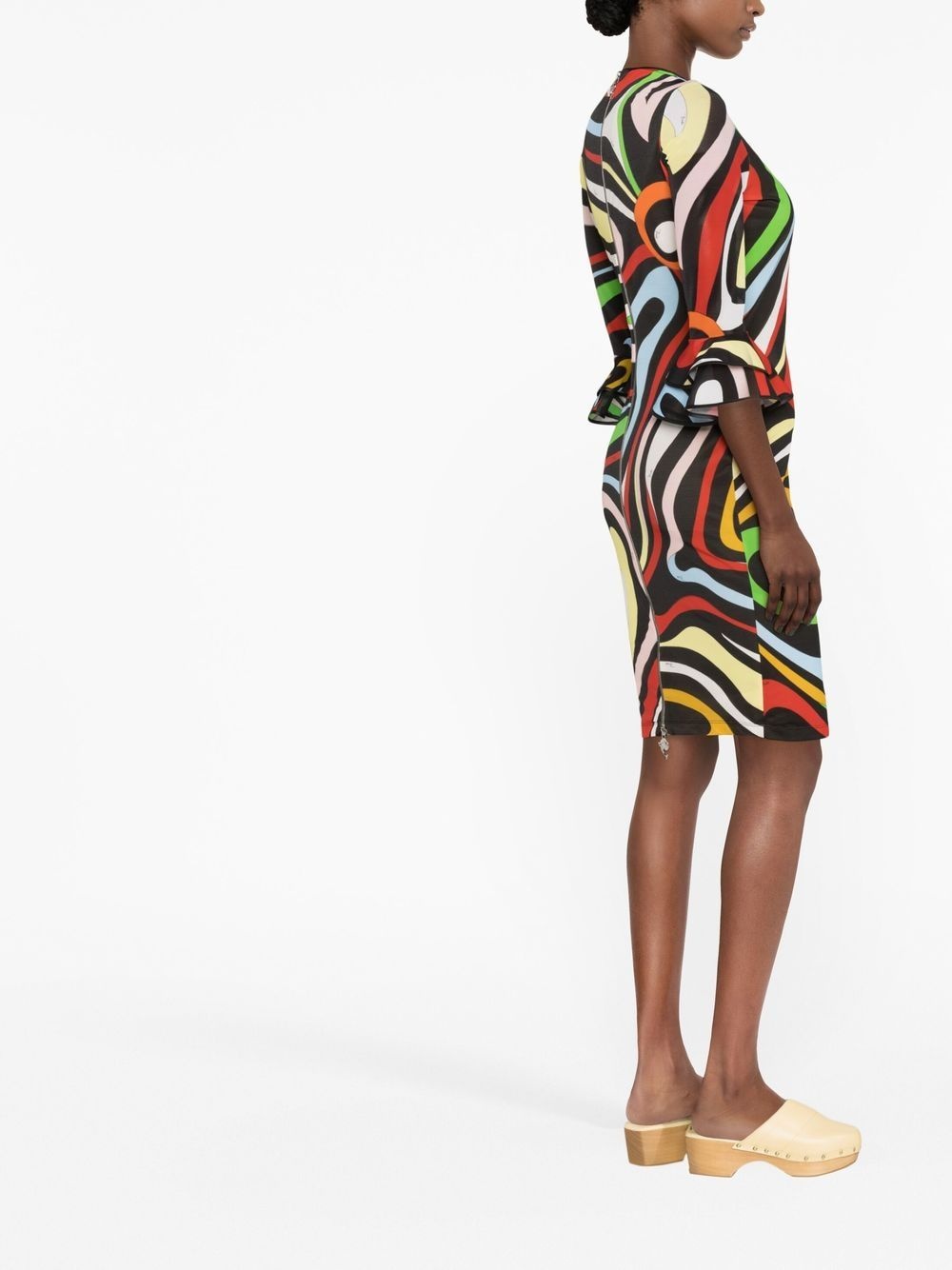 Marmo-print fitted dress - 3