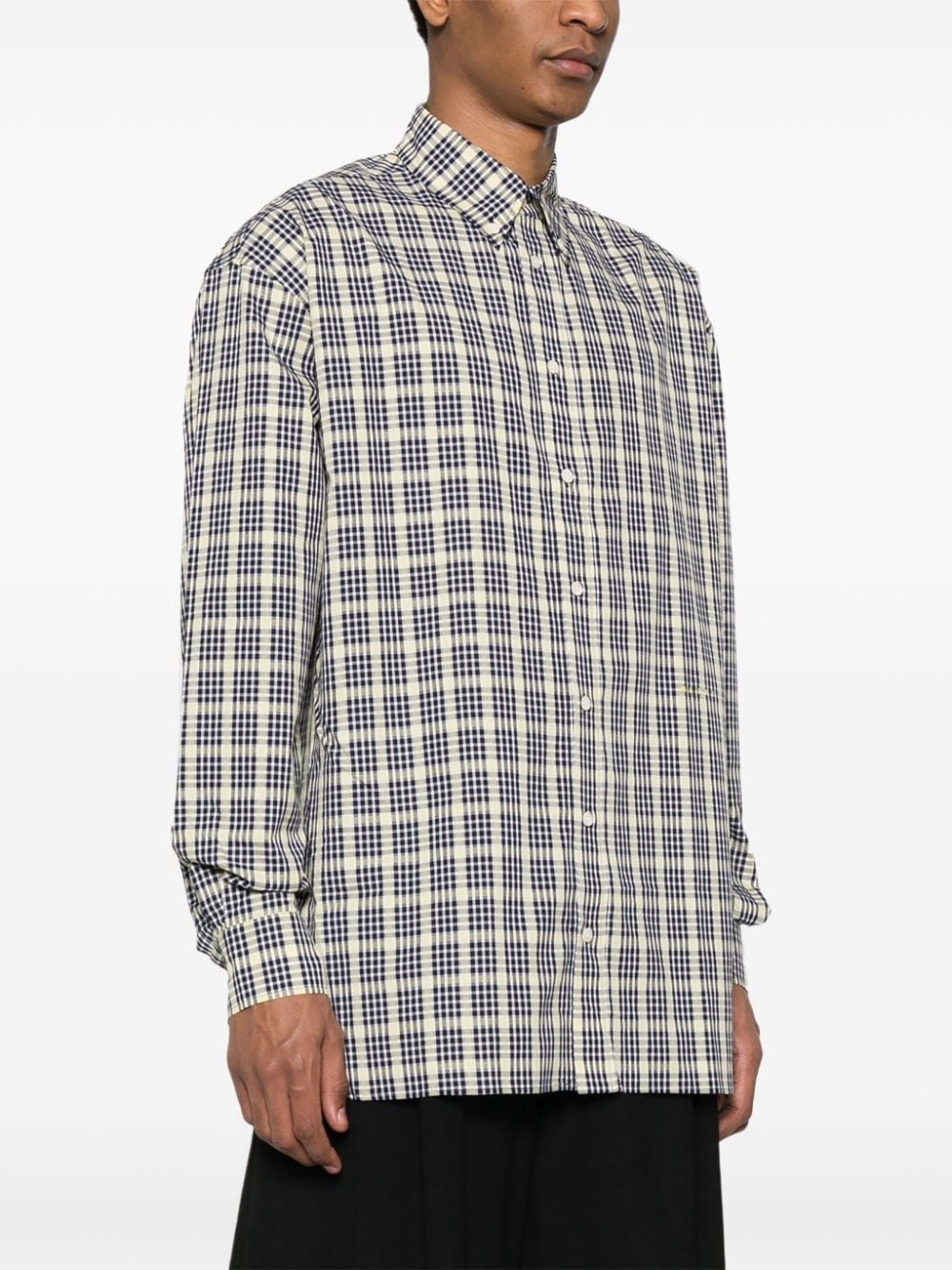 check-pattern cotton shirt - 3