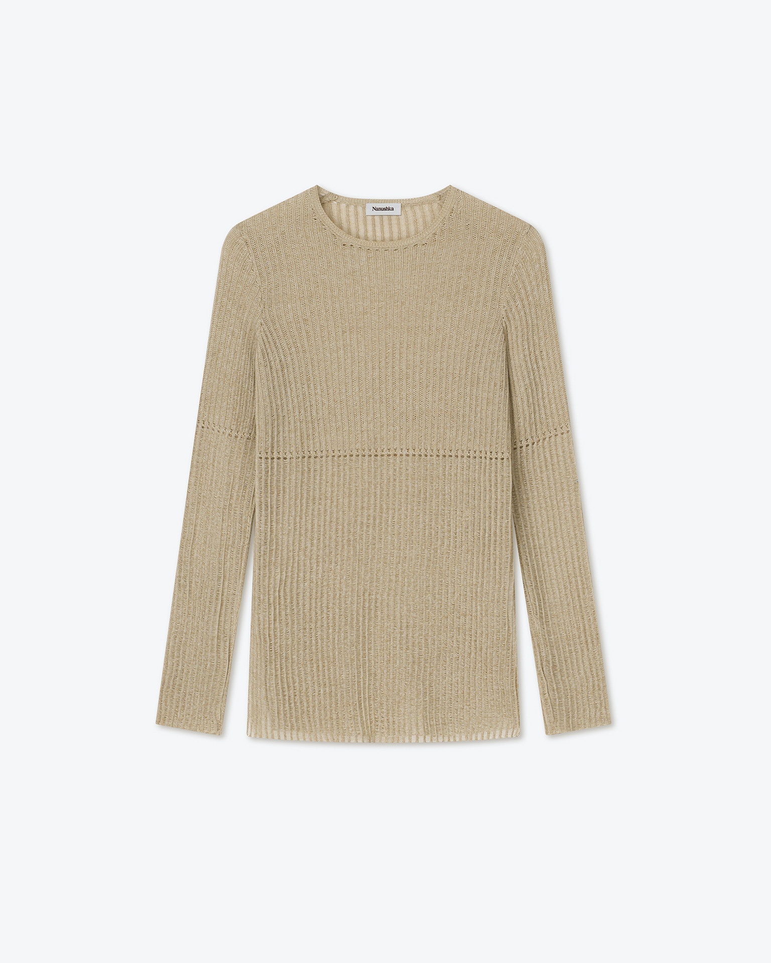 CEMILE - Ribbed-knit sweater - Mottled creme - 1