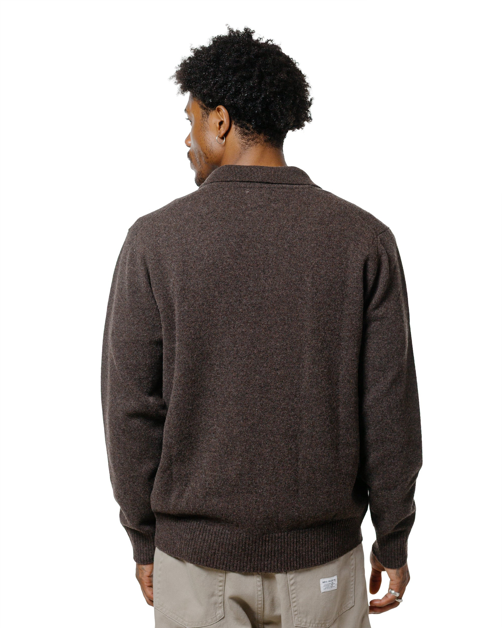 Standard Merino Lambswool Polo Heathland Brown - 3