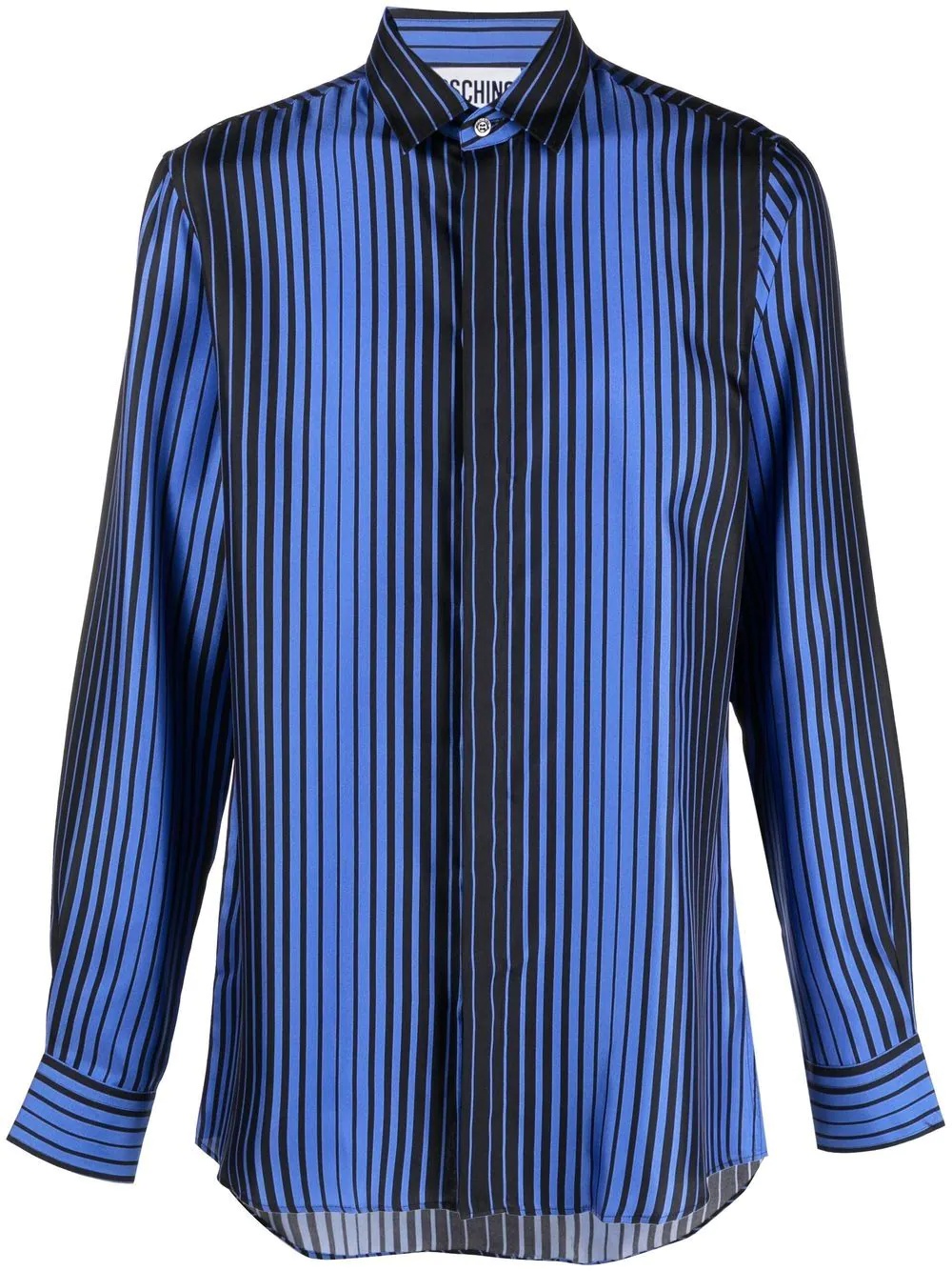 long-sleeve striped silk shirt - 1