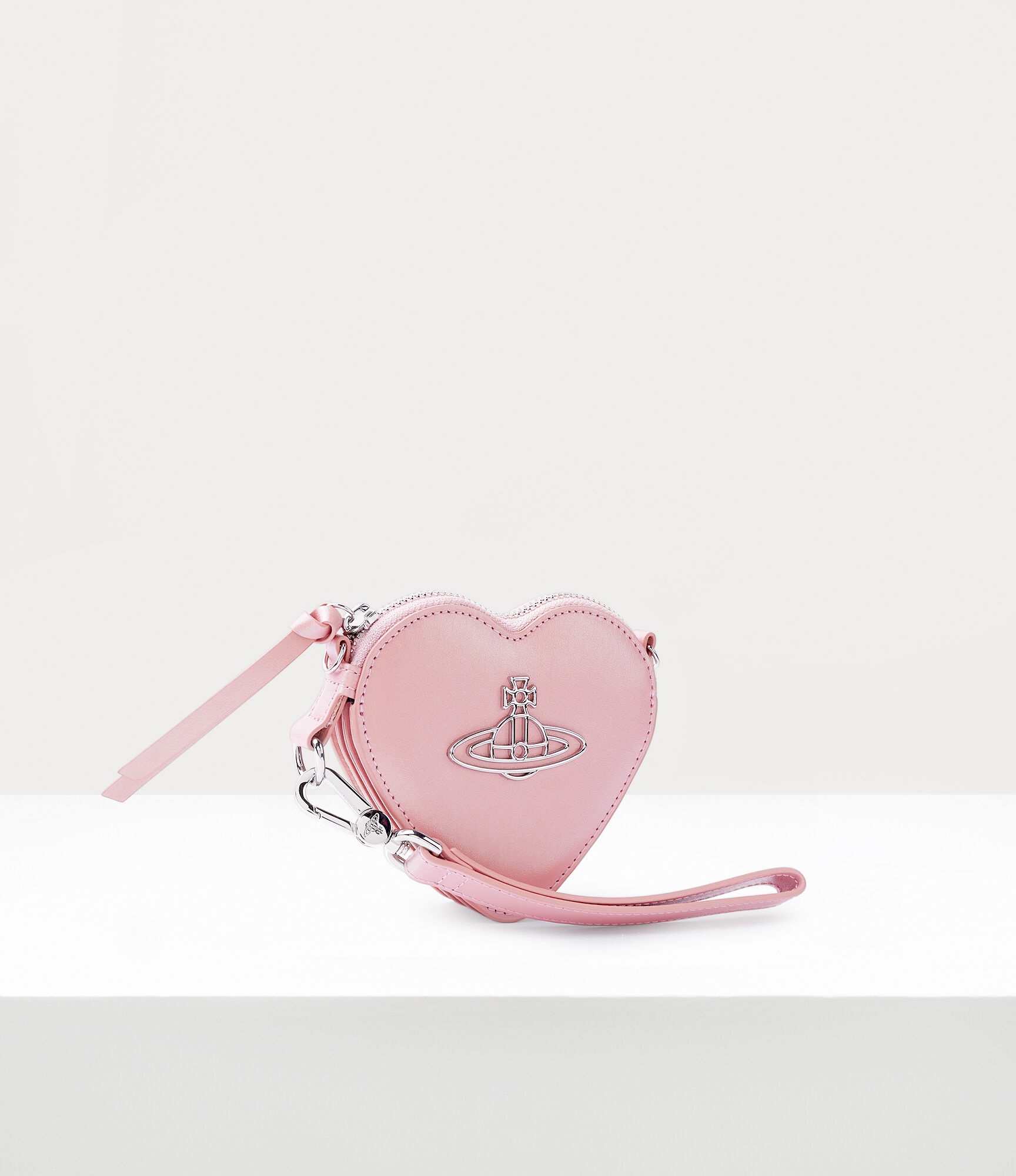 PEARLISED LEATHER THIN LINE ORB HEART WRISTLET - 2