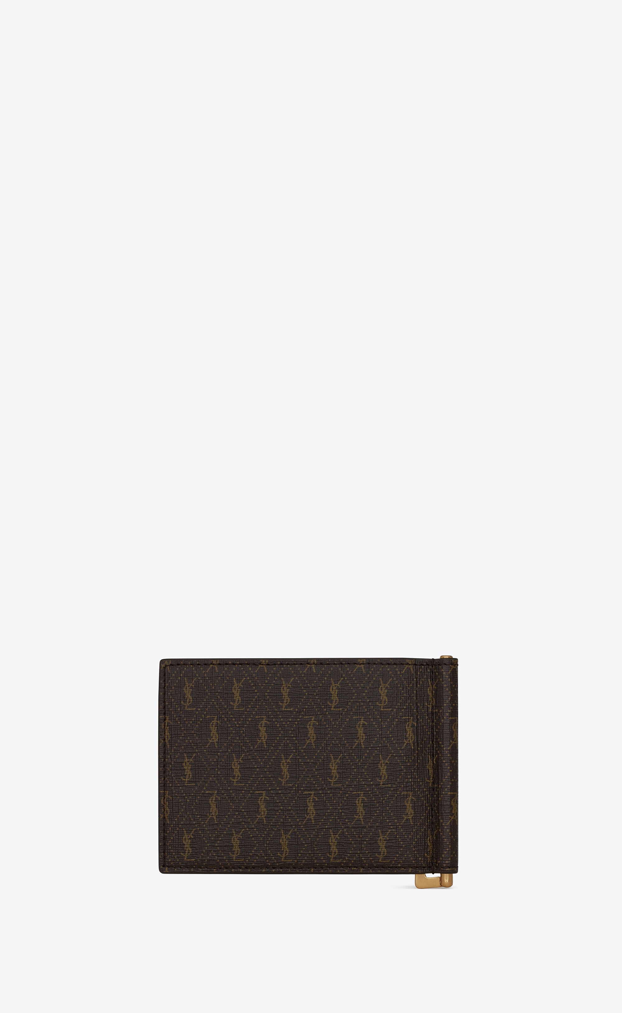 le monogramme bill clip wallet in saint laurent monogram canvas - 2