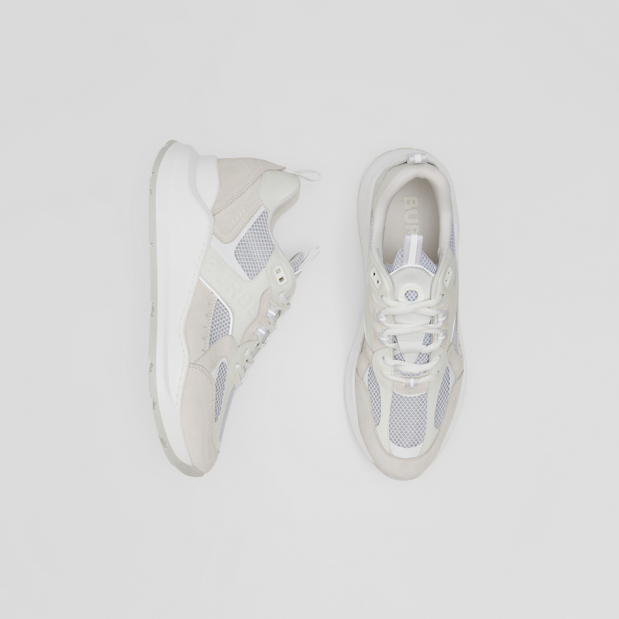 Logo Print Leather, Suede and Mesh Sneakers - 6