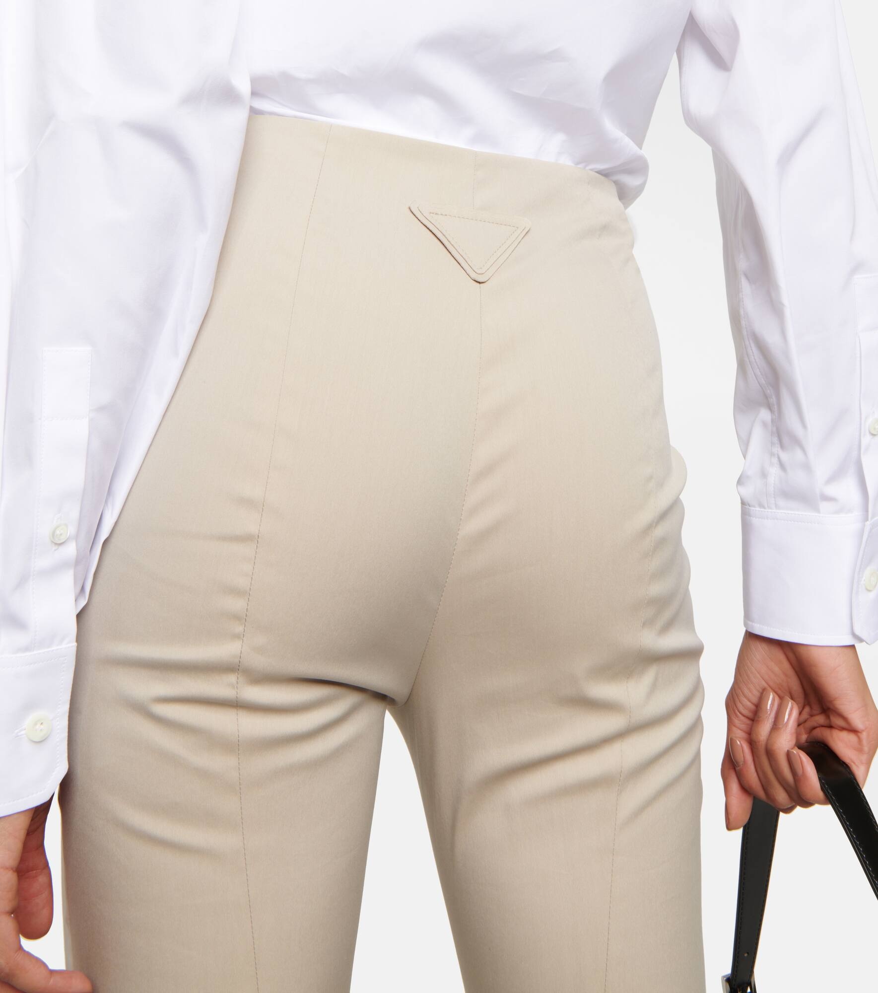 Slim cotton-blend pants - 6