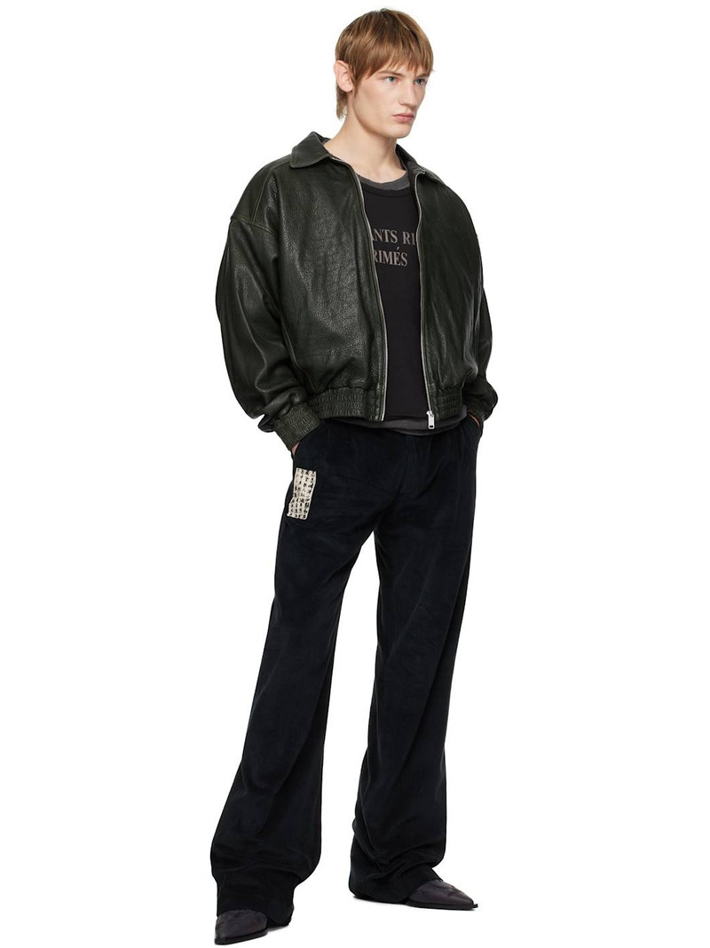 Enfants Riches Déprimés Green Painter's Wives Library Leather Jacket outlook