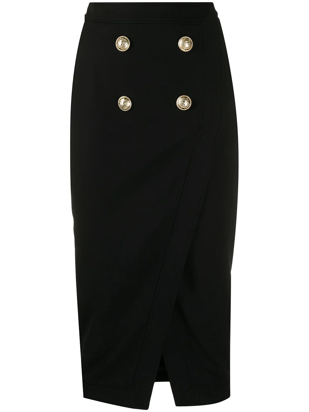 decorative buttons pencil skirt - 1