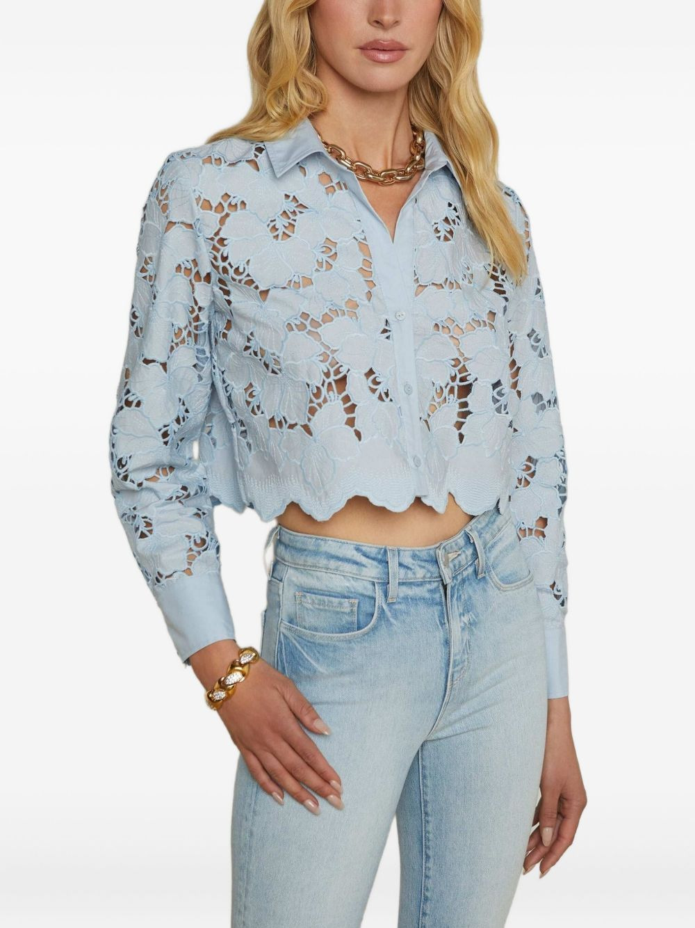 Seychelle  floral lace button-down shirt - 3