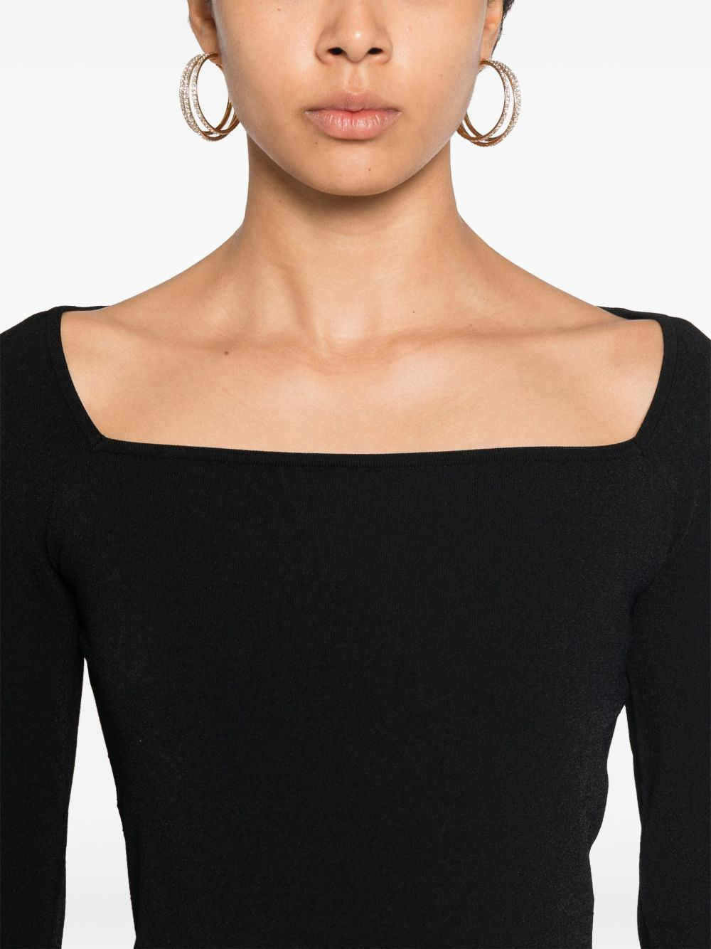 square-neck knitted top - 5